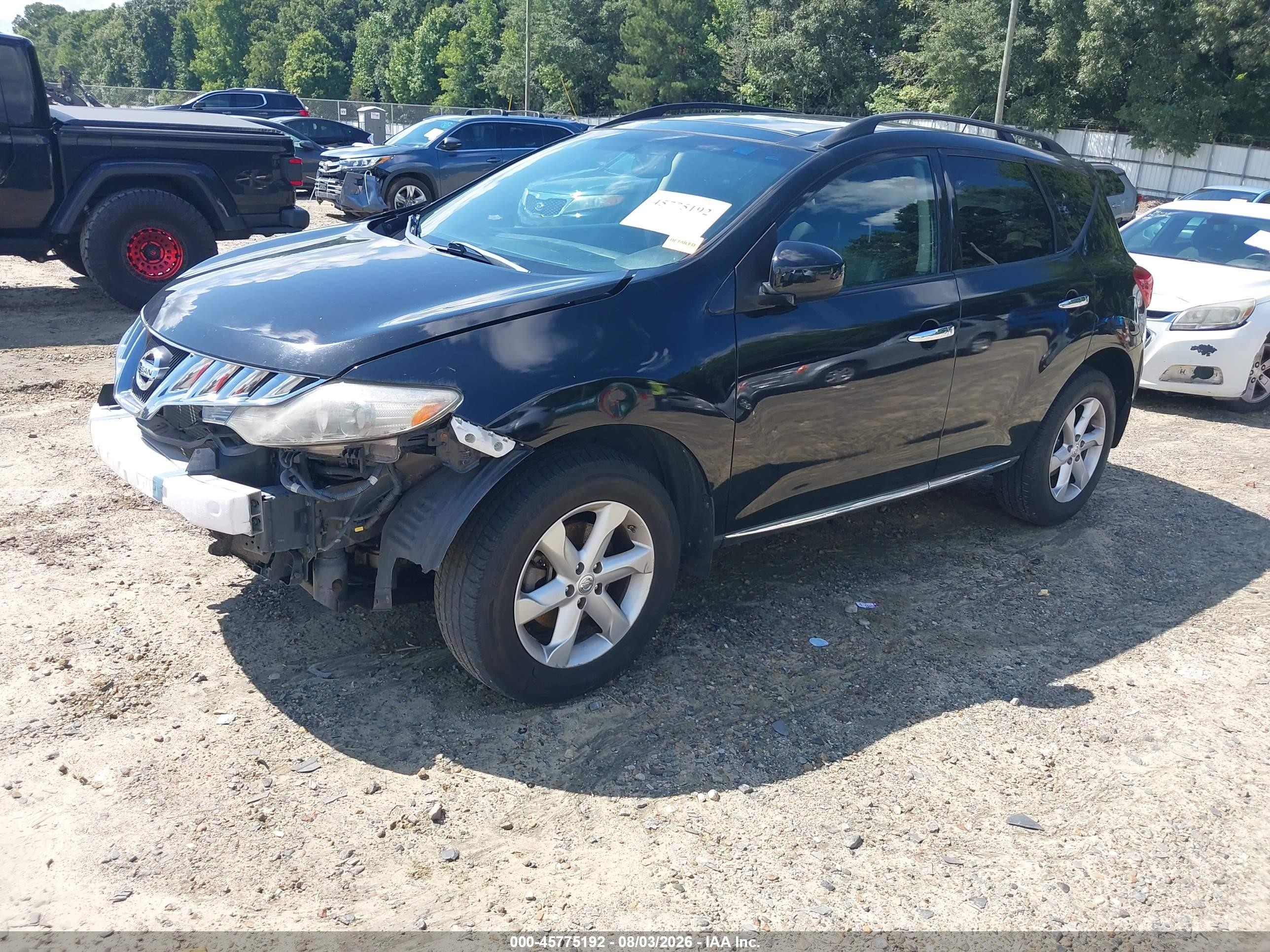 2010 Nissan Murano Sl Black vin: JN8AZ1MW5AW108633