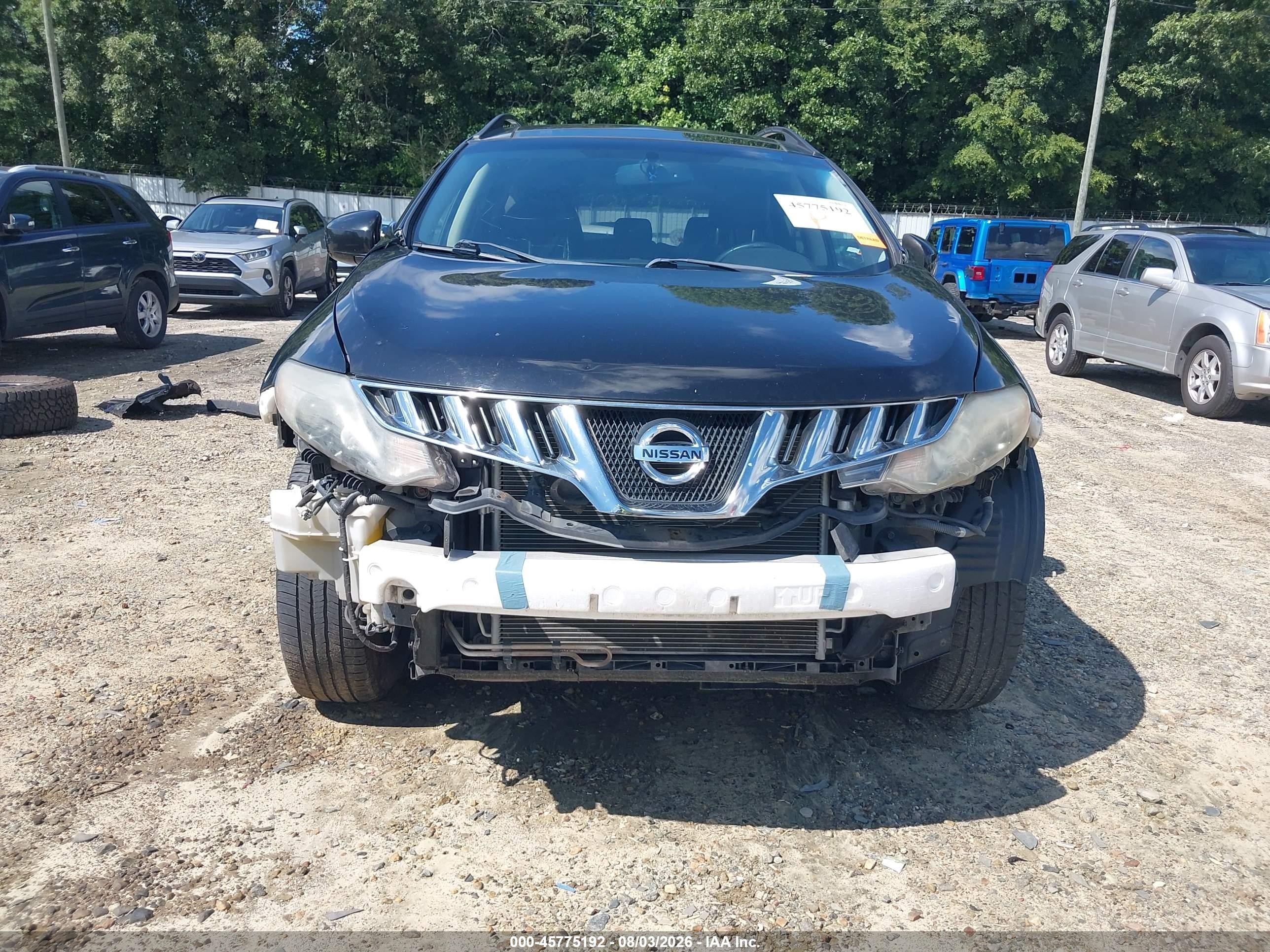 2010 Nissan Murano Sl Black vin: JN8AZ1MW5AW108633