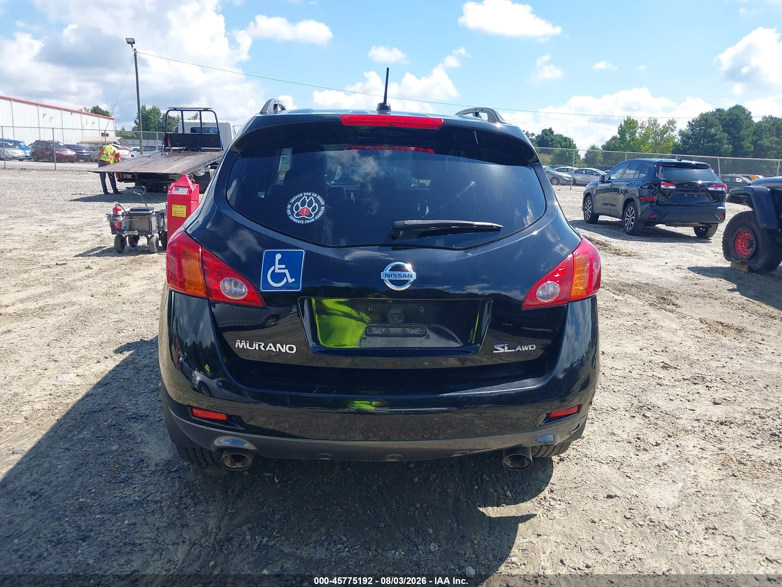 2010 Nissan Murano Sl Black vin: JN8AZ1MW5AW108633