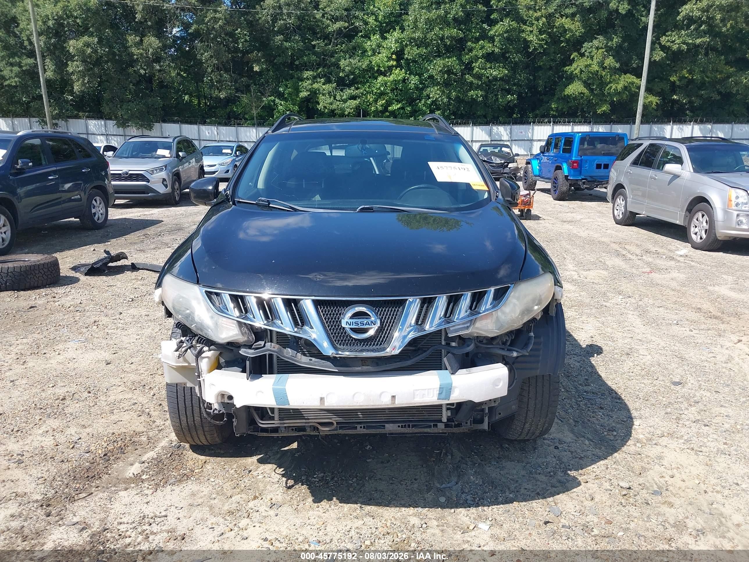 2010 Nissan Murano Sl Black vin: JN8AZ1MW5AW108633