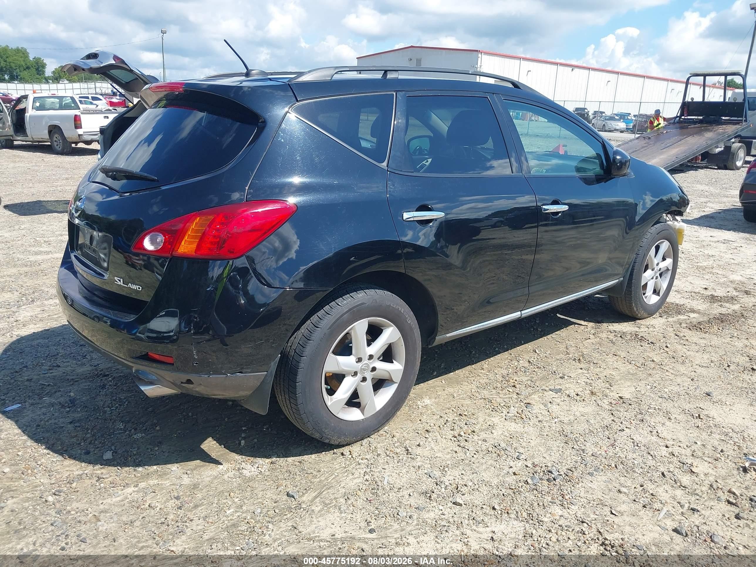 2010 Nissan Murano Sl Black vin: JN8AZ1MW5AW108633