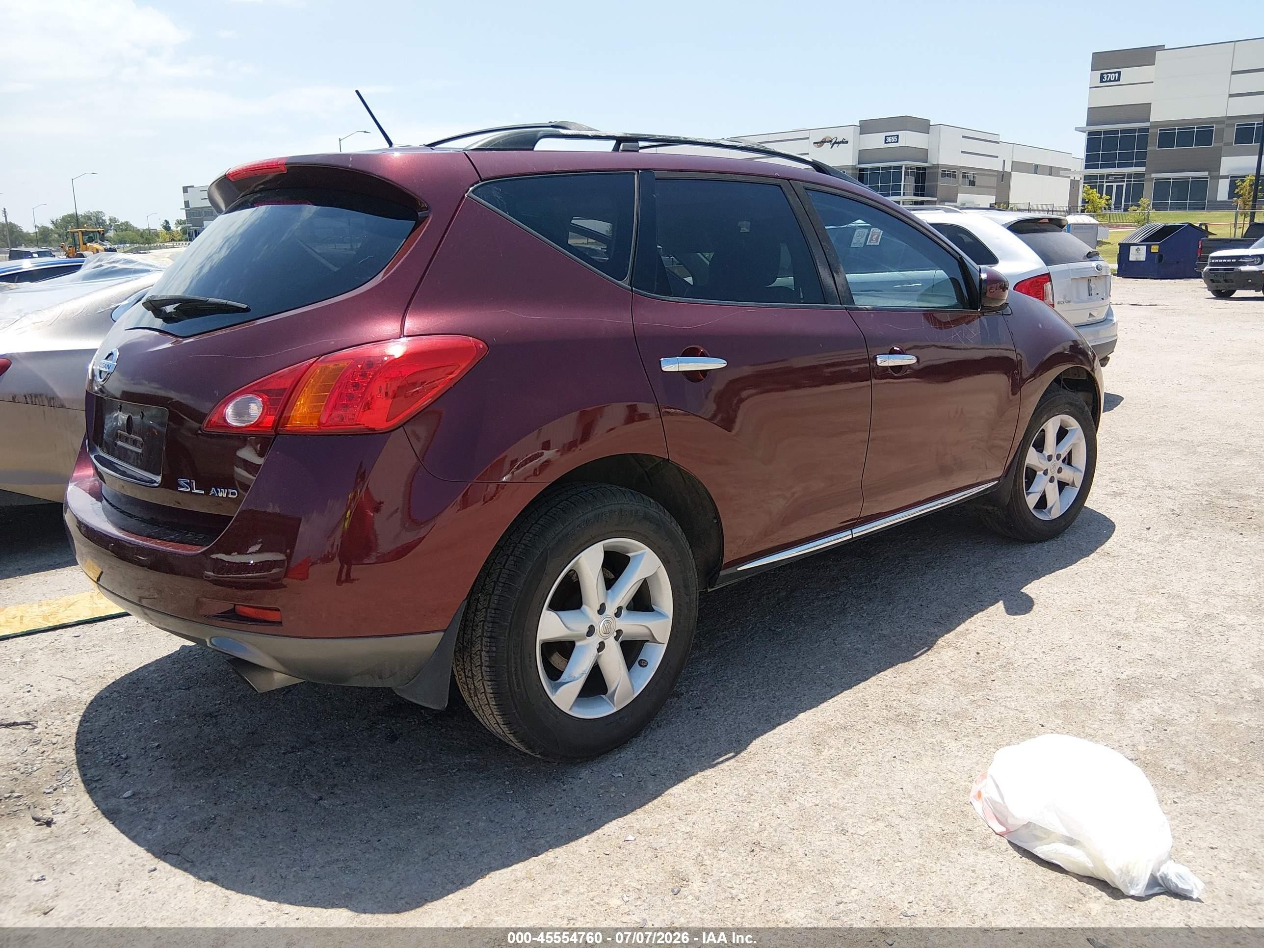 2010 Nissan Murano Sl Maroon vin: JN8AZ1MW5AW116246