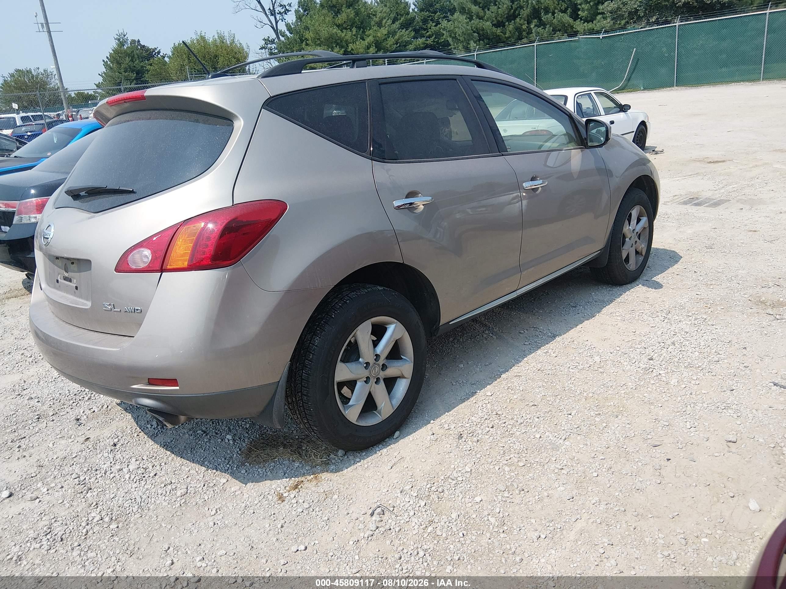 2010 Nissan Murano Sl Silver vin: JN8AZ1MW5AW118482