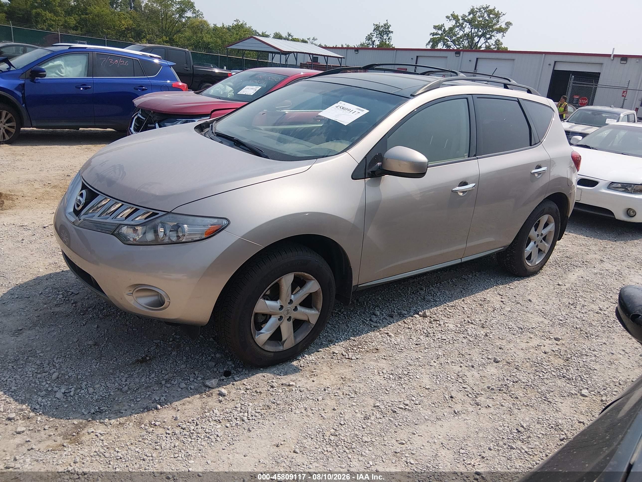 2010 Nissan Murano Sl Silver vin: JN8AZ1MW5AW118482
