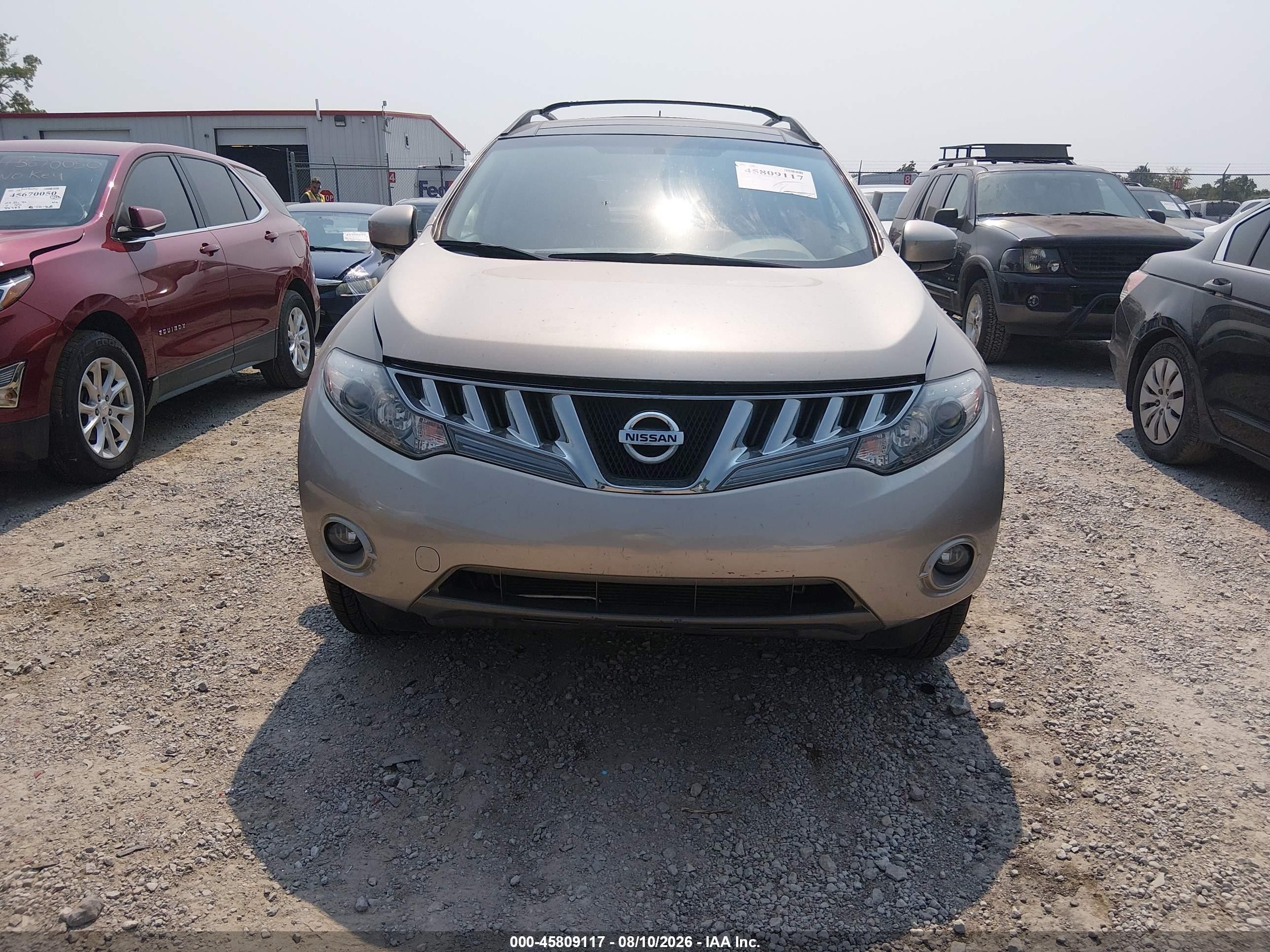 2010 Nissan Murano Sl Silver vin: JN8AZ1MW5AW118482