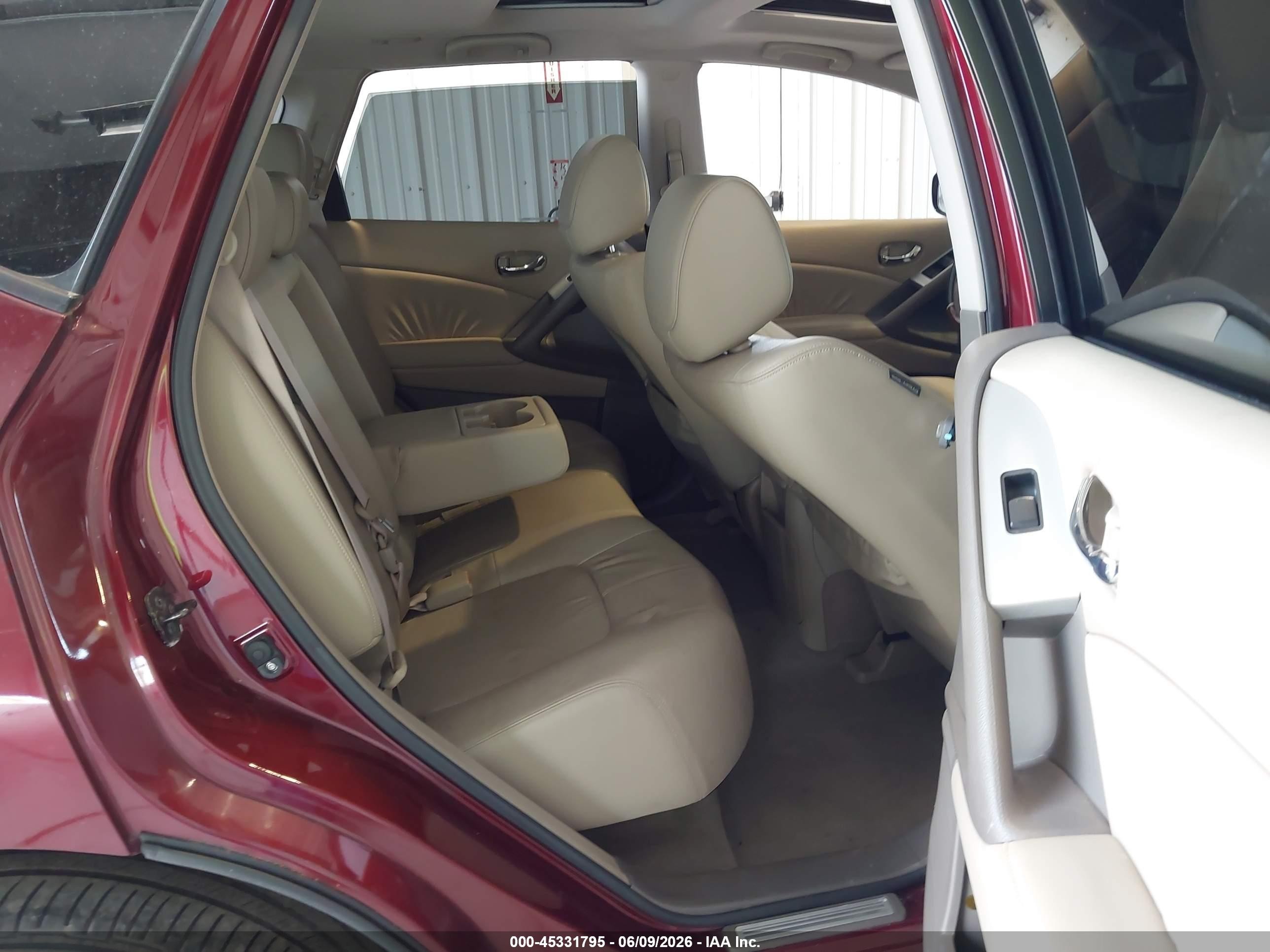 2010 Nissan Murano Sl Burgundy vin: JN8AZ1MW5AW126887
