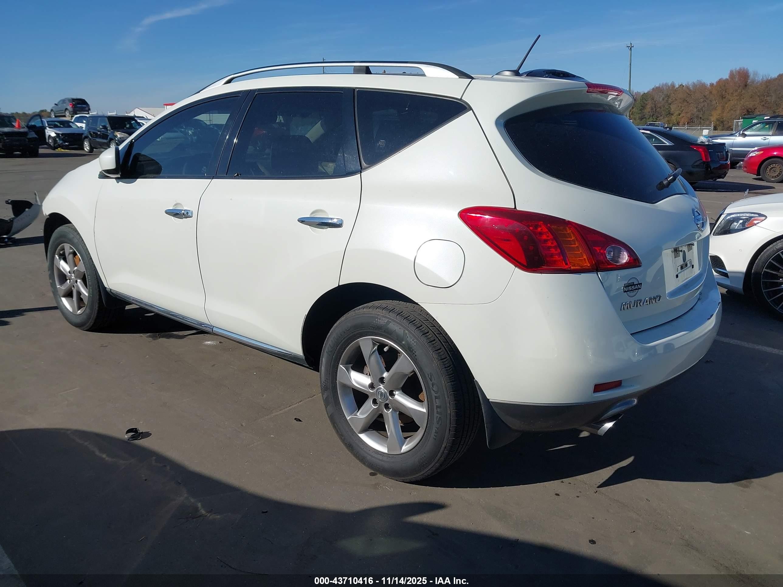 2010 Nissan Murano Sl Белый vin: JN8AZ1MW5AW137260