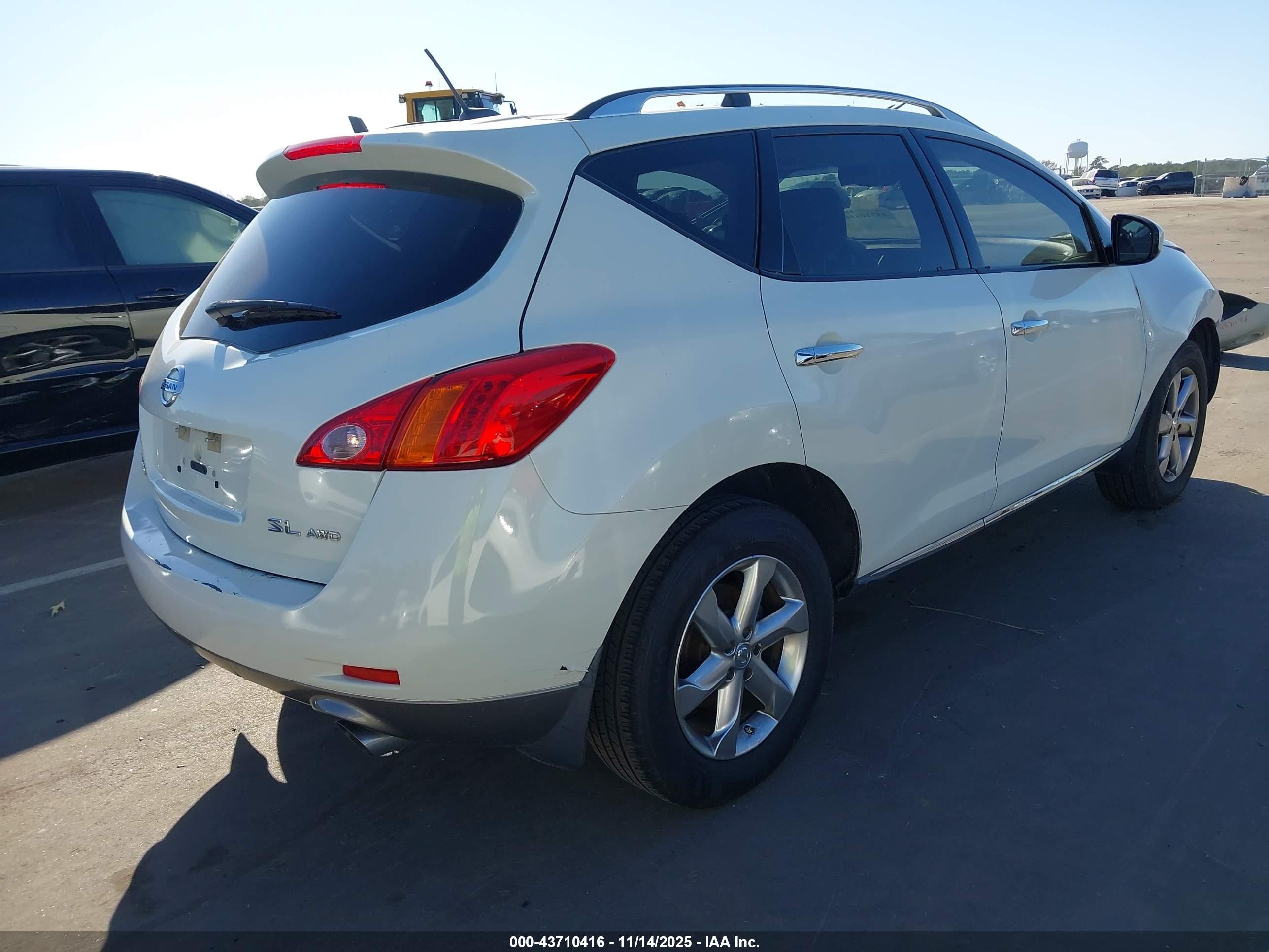 2010 Nissan Murano Sl Белый vin: JN8AZ1MW5AW137260