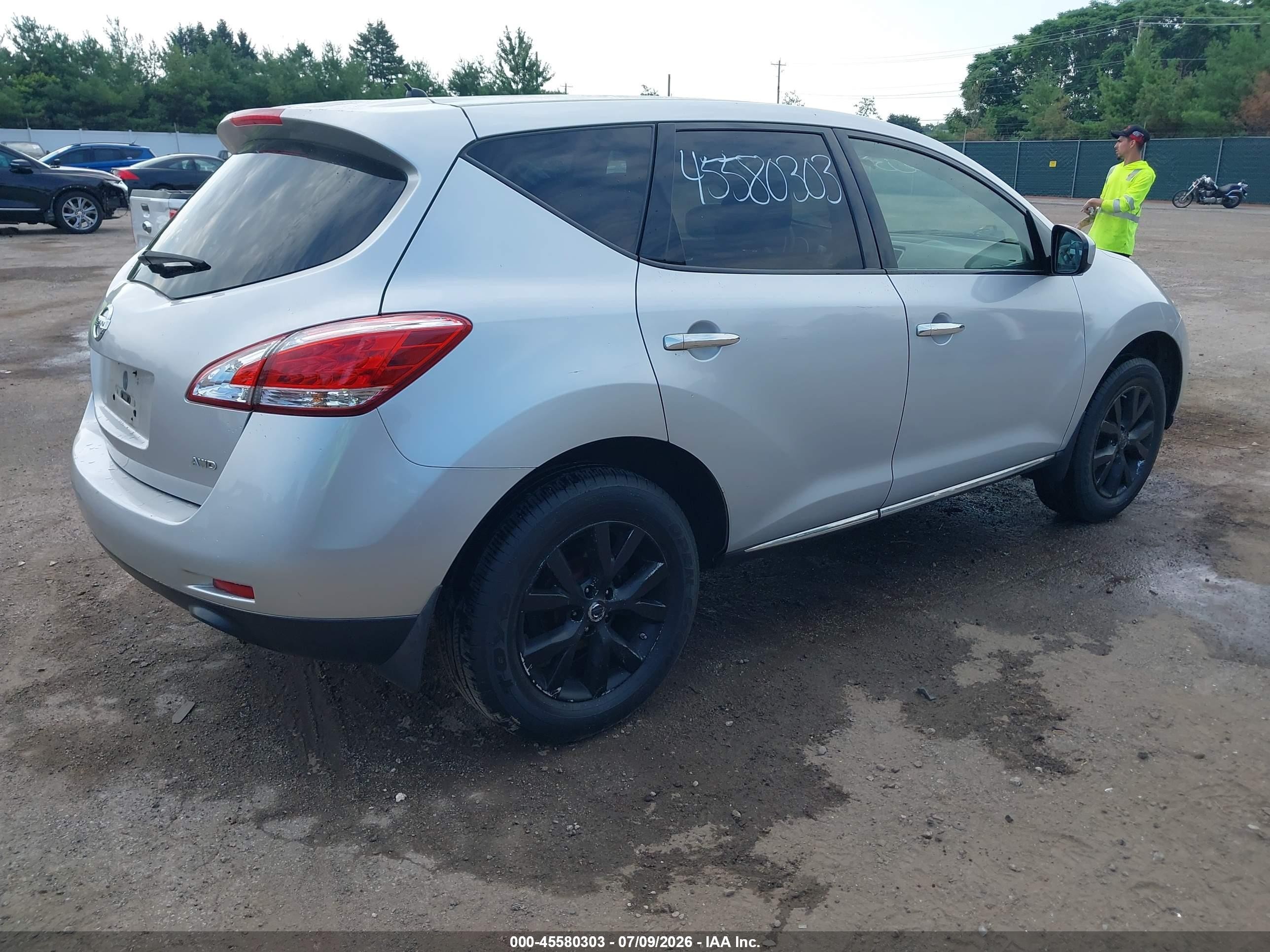 2012 Nissan Murano S Серебряный vin: JN8AZ1MW5CW213451