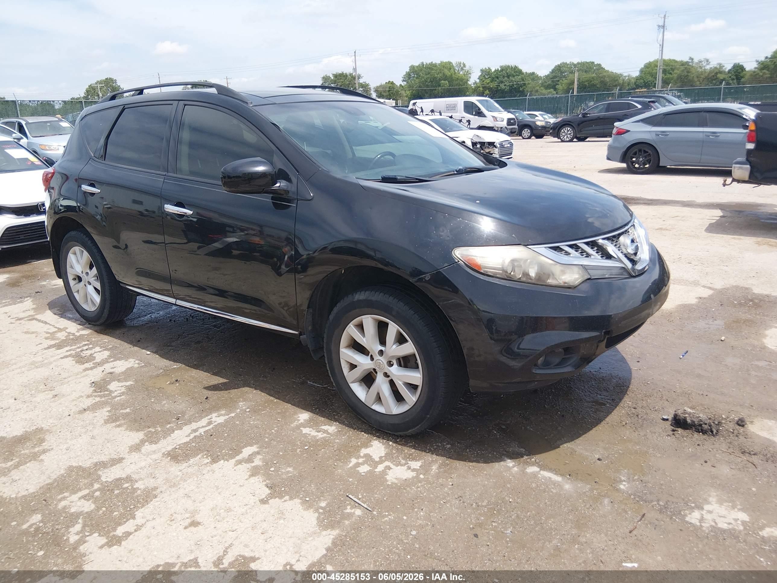 2012 Nissan Murano Sl Black vin: JN8AZ1MW5CW227866