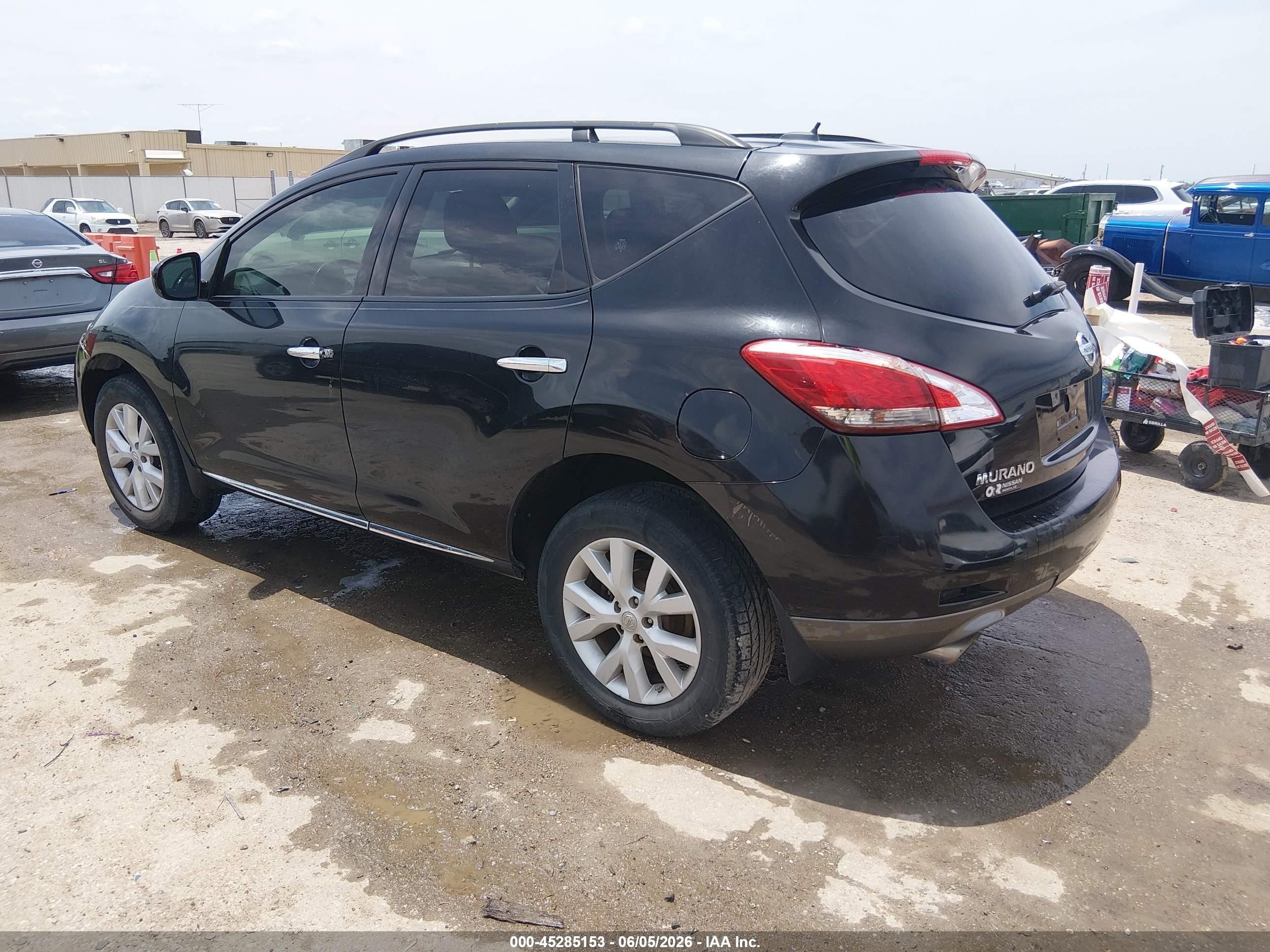 2012 Nissan Murano Sl Black vin: JN8AZ1MW5CW227866