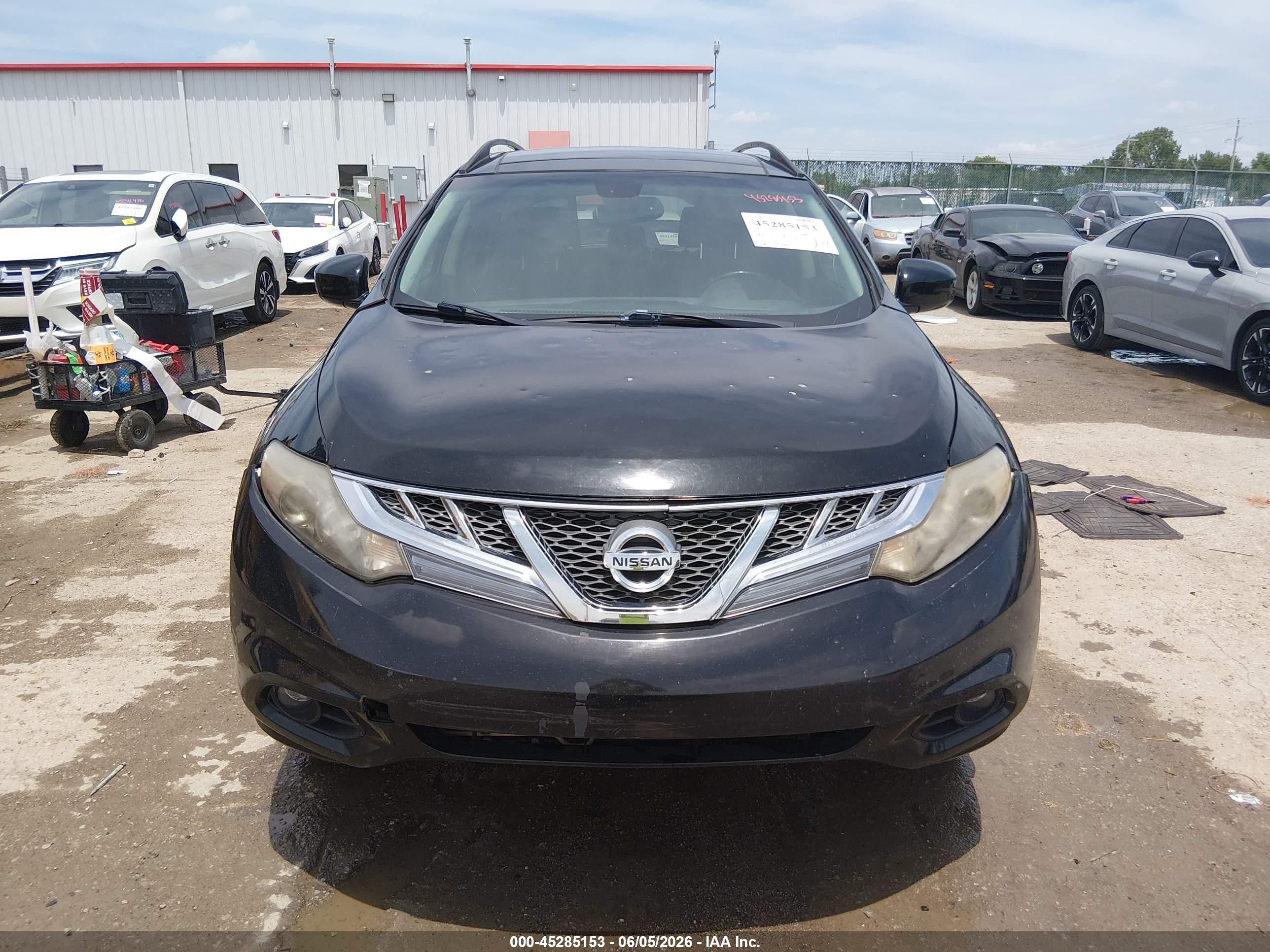 2012 Nissan Murano Sl Black vin: JN8AZ1MW5CW227866