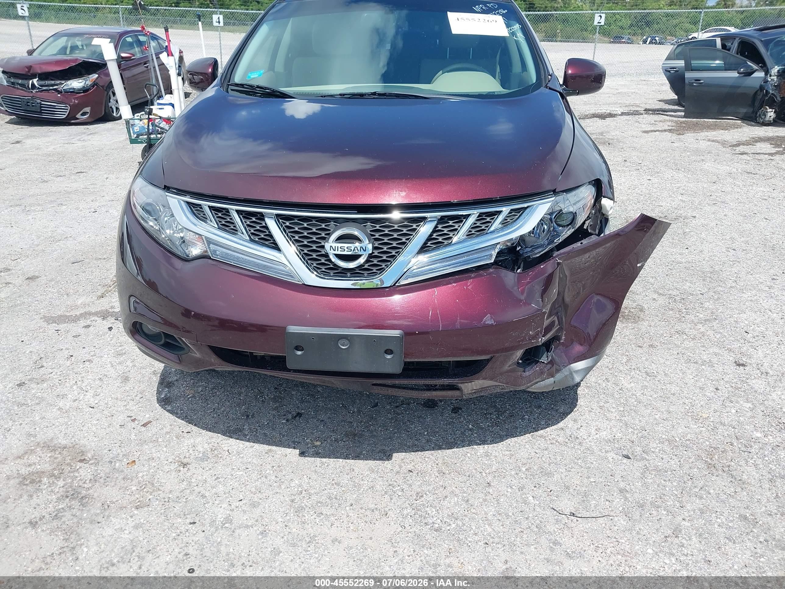 2013 Nissan Murano Sv Burgundy vin: JN8AZ1MW5DW312286