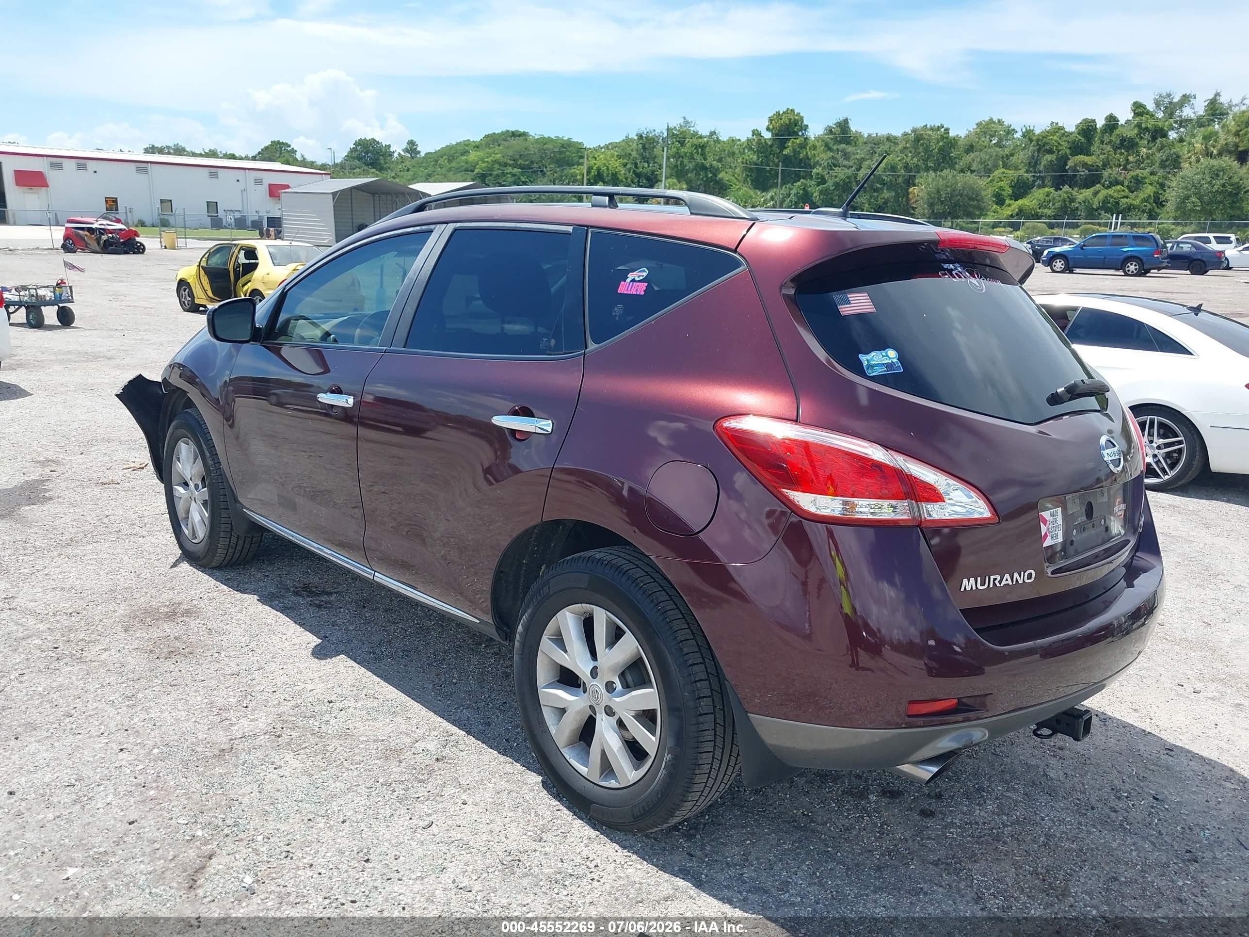 2013 Nissan Murano Sv Burgundy vin: JN8AZ1MW5DW312286