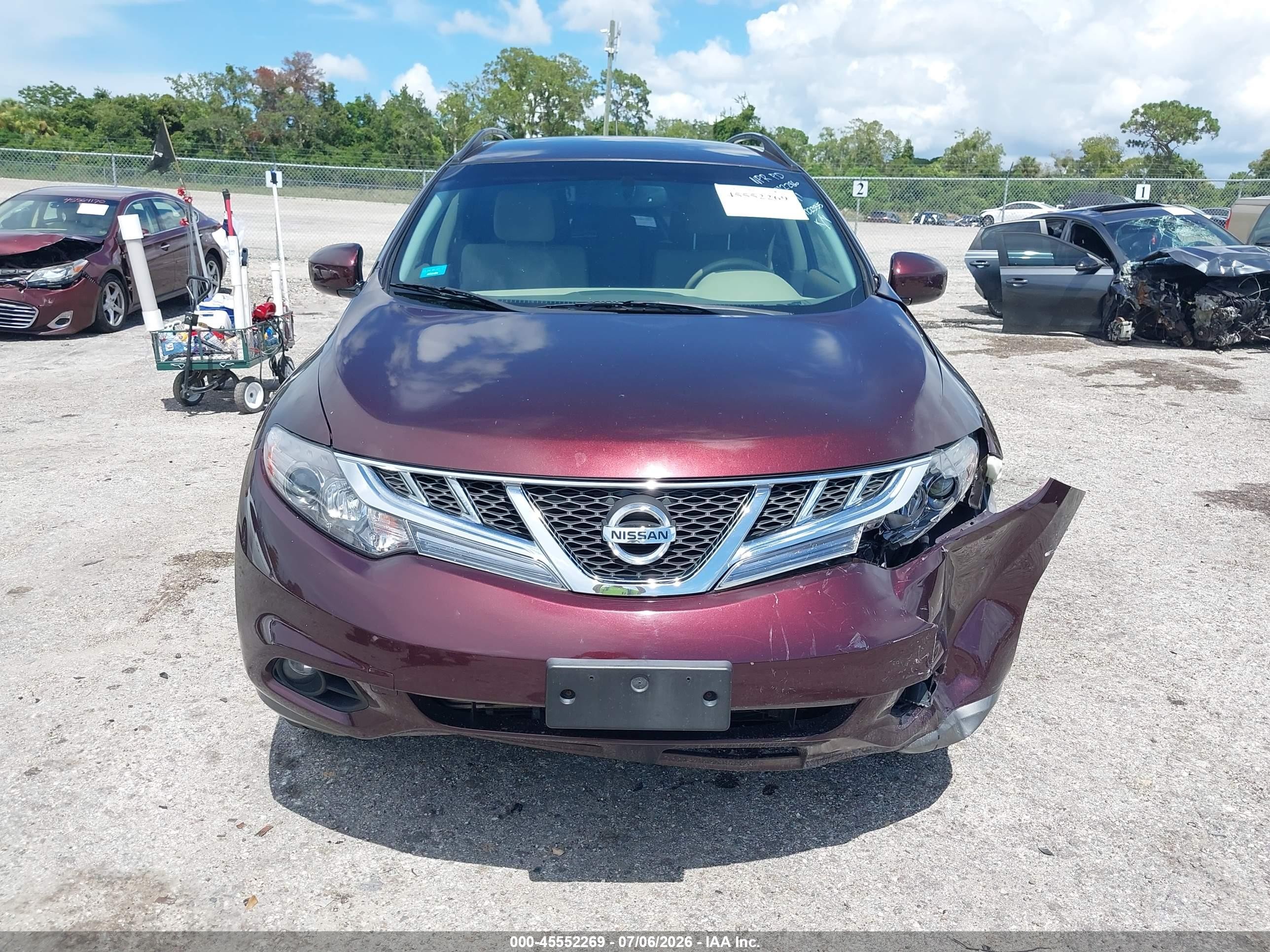 2013 Nissan Murano Sv Burgundy vin: JN8AZ1MW5DW312286