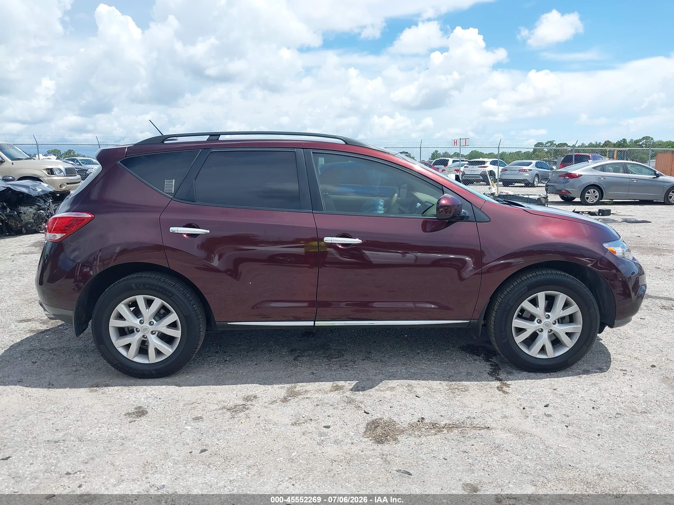 2013 Nissan Murano Sv Burgundy vin: JN8AZ1MW5DW312286