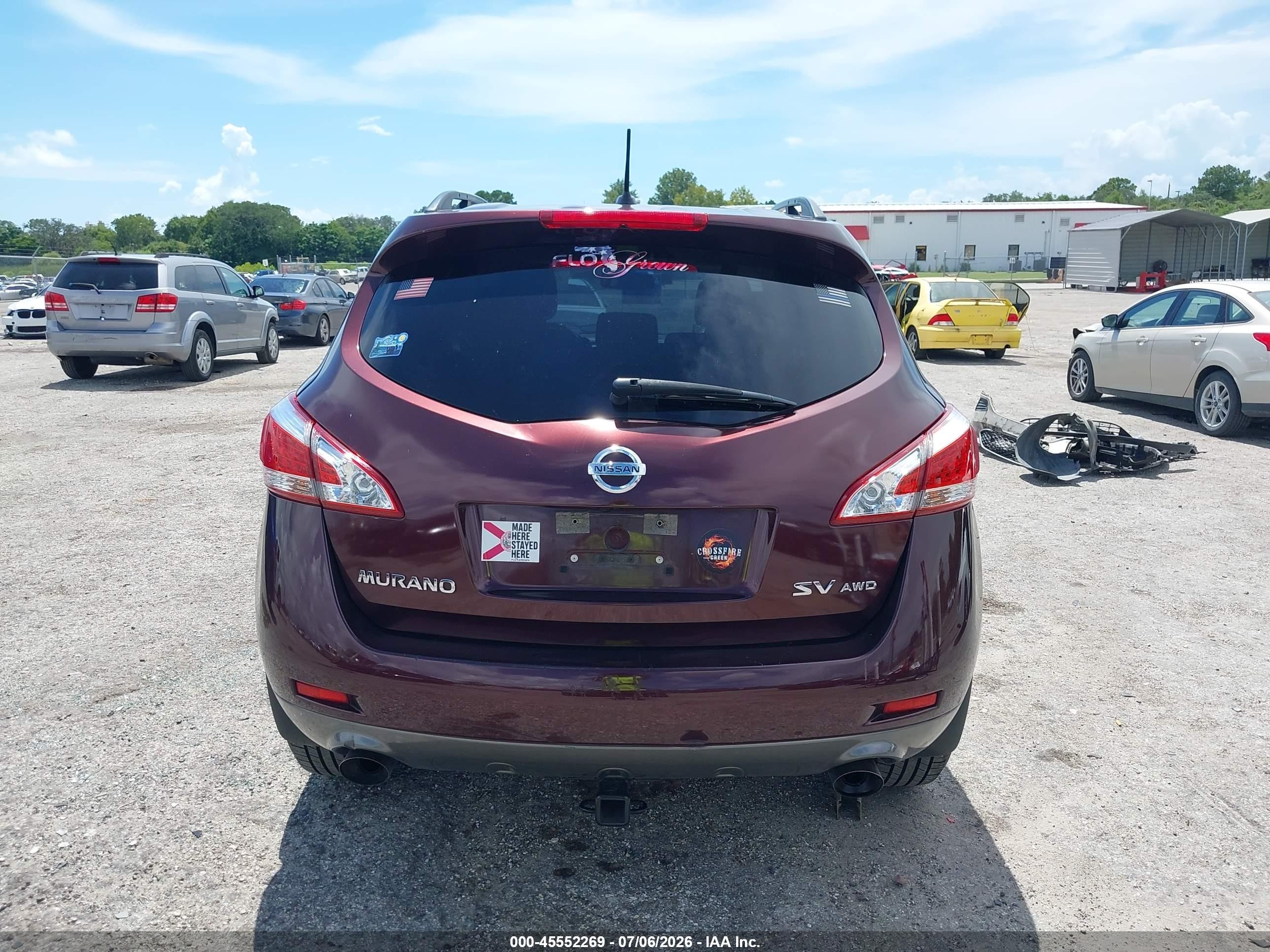 2013 Nissan Murano Sv Burgundy vin: JN8AZ1MW5DW312286