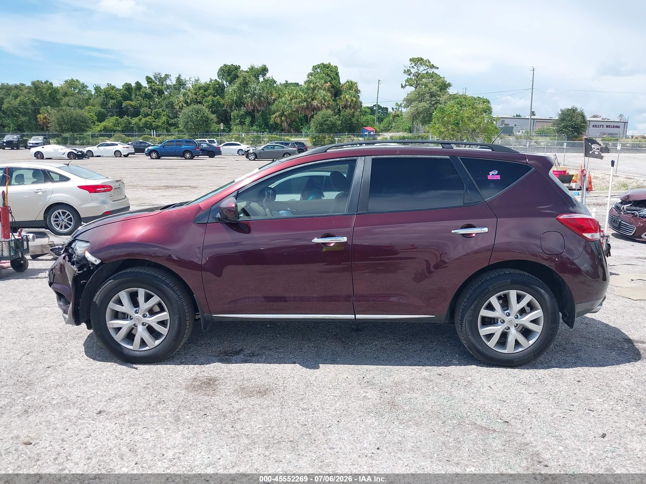 2013 Nissan Murano Sv Burgundy vin: JN8AZ1MW5DW312286