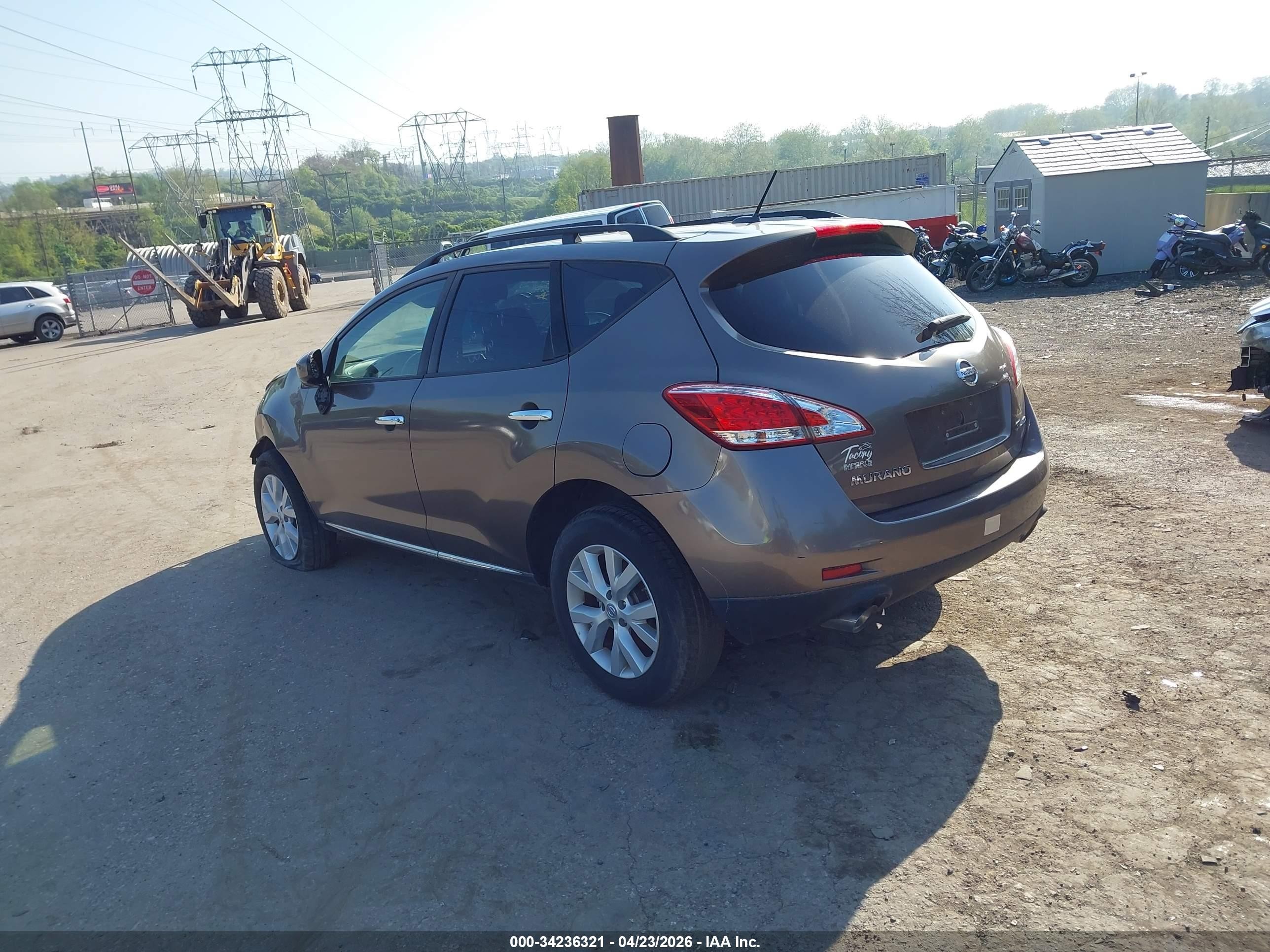 2014 Nissan Murano Sl Brown vin: JN8AZ1MW5EW500484