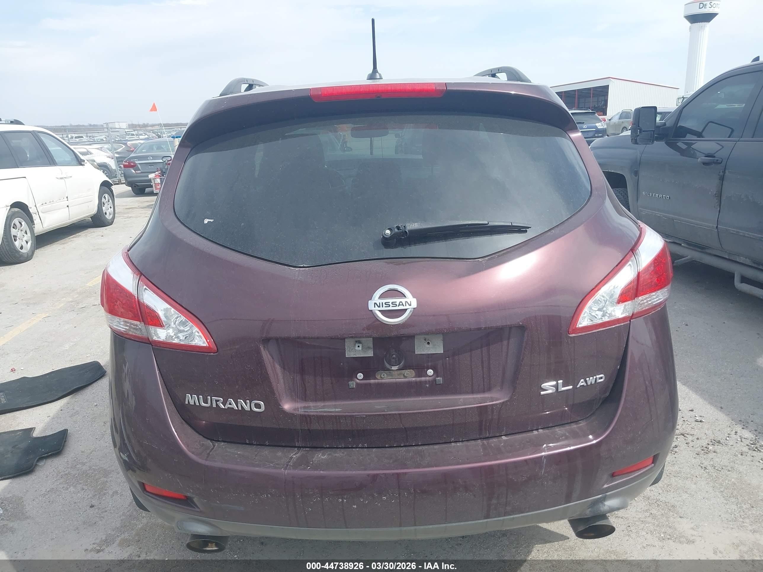 2014 Nissan Murano Sl Maroon vin: JN8AZ1MW5EW515566