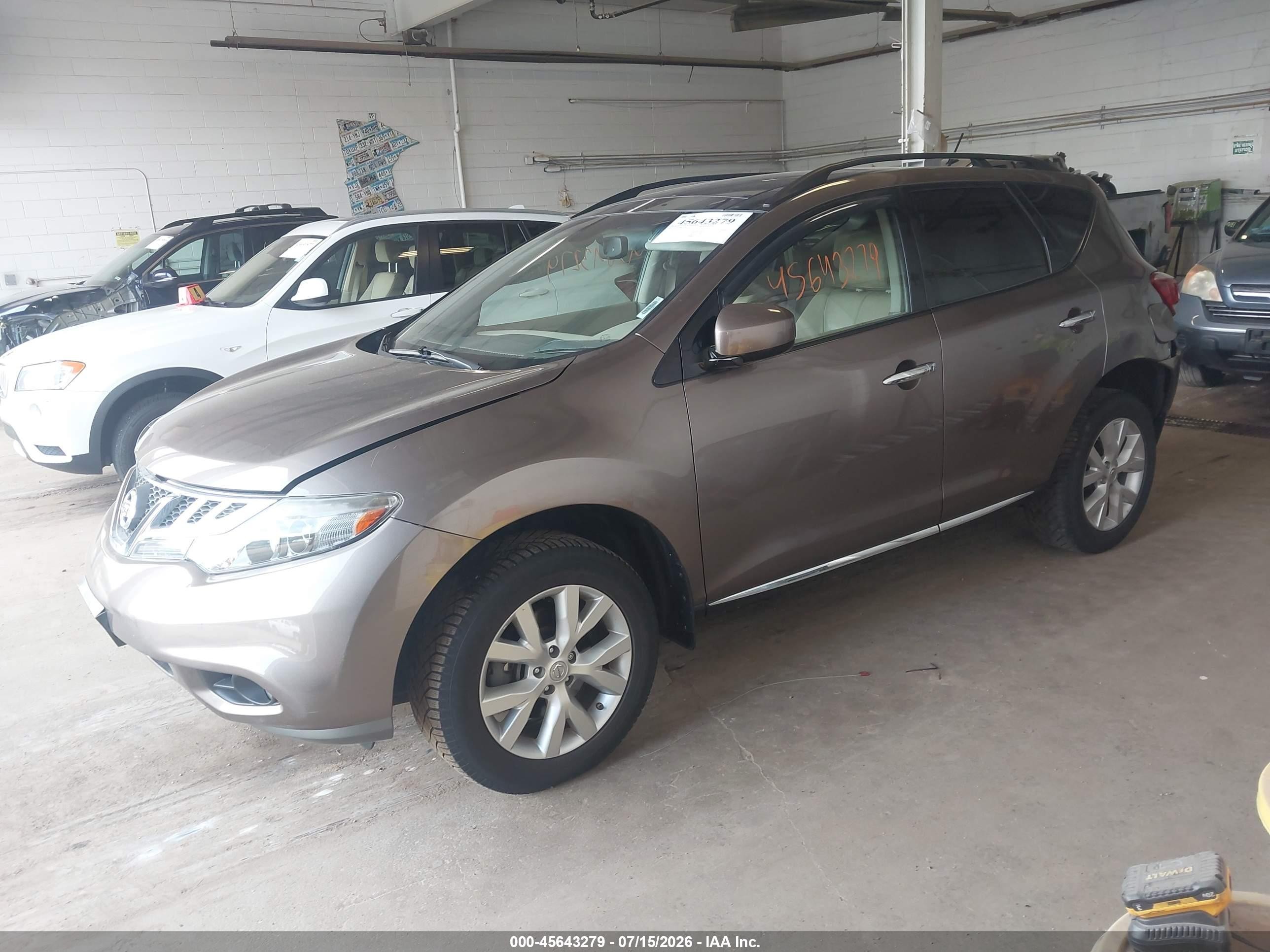 2014 Nissan Murano Sl Gray vin: JN8AZ1MW5EW521643