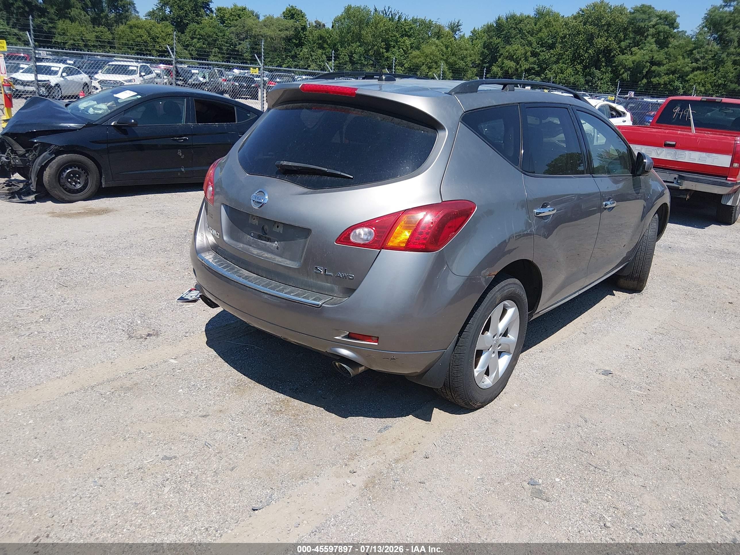 2010 Nissan Murano Sl Gray vin: JN8AZ1MW6AW120712