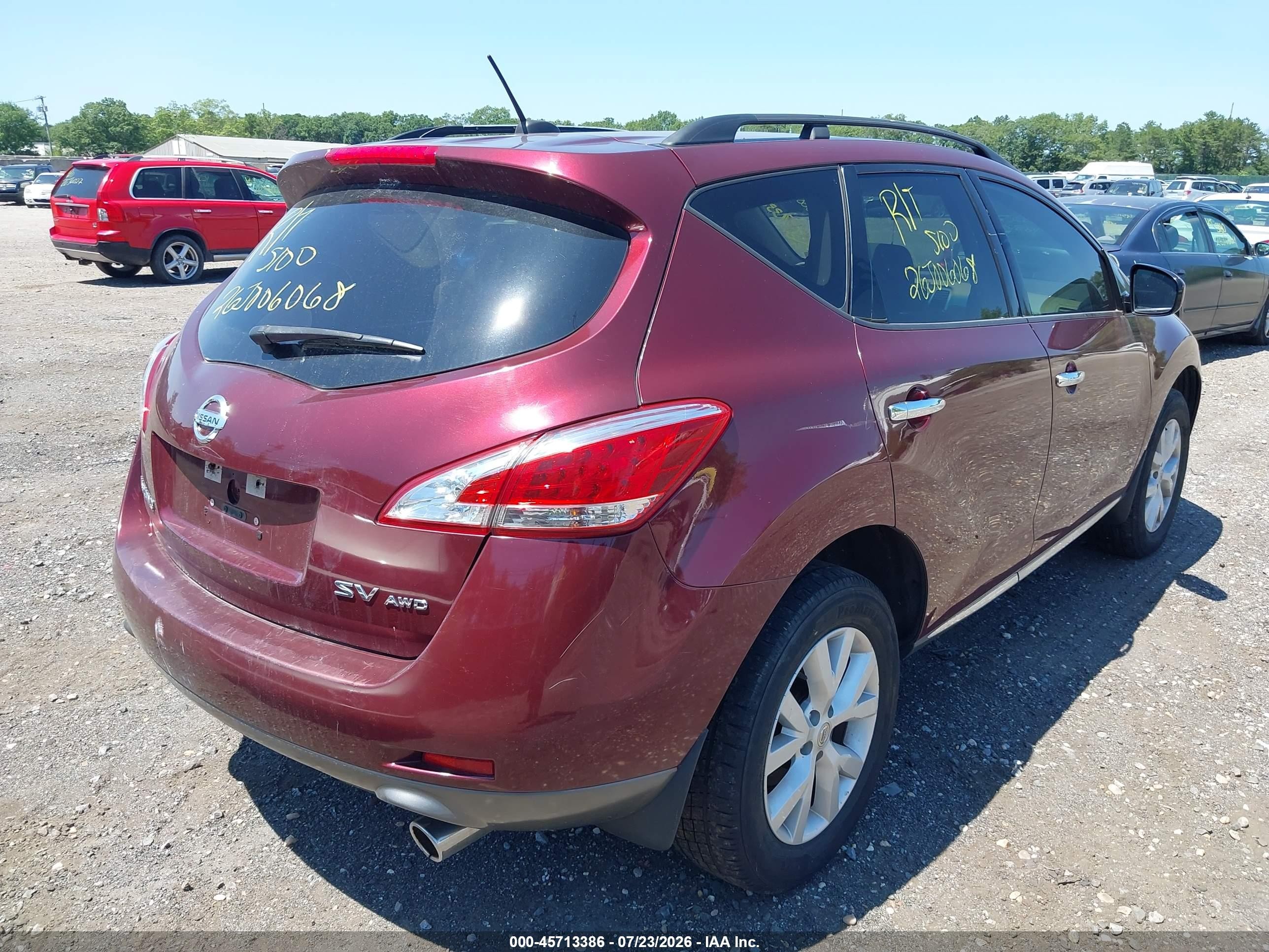 2011 Nissan Murano Sv Red vin: JN8AZ1MW6BW152173