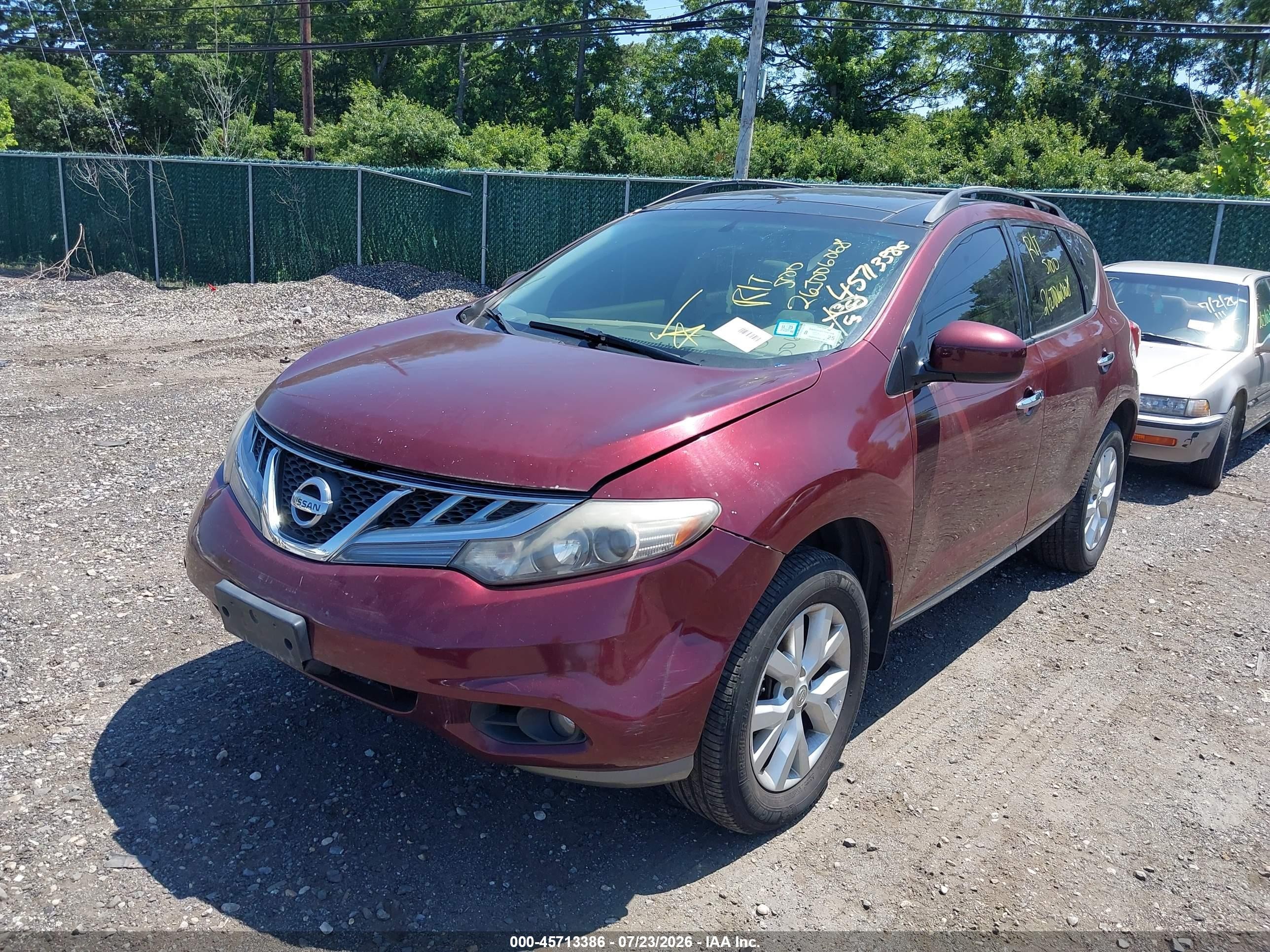 2011 Nissan Murano Sv Red vin: JN8AZ1MW6BW152173