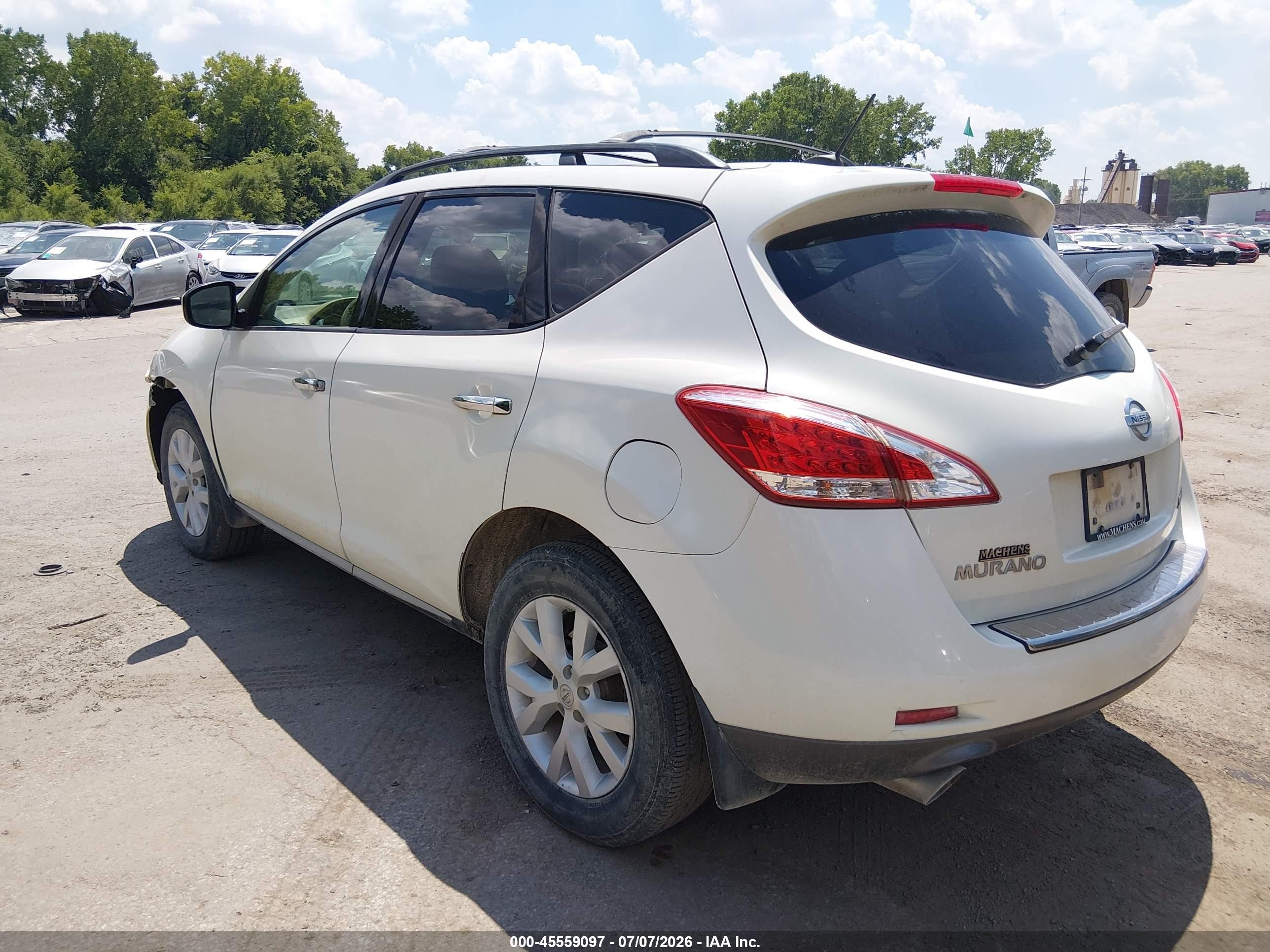 2011 Nissan Murano Sl White vin: JN8AZ1MW6BW187280