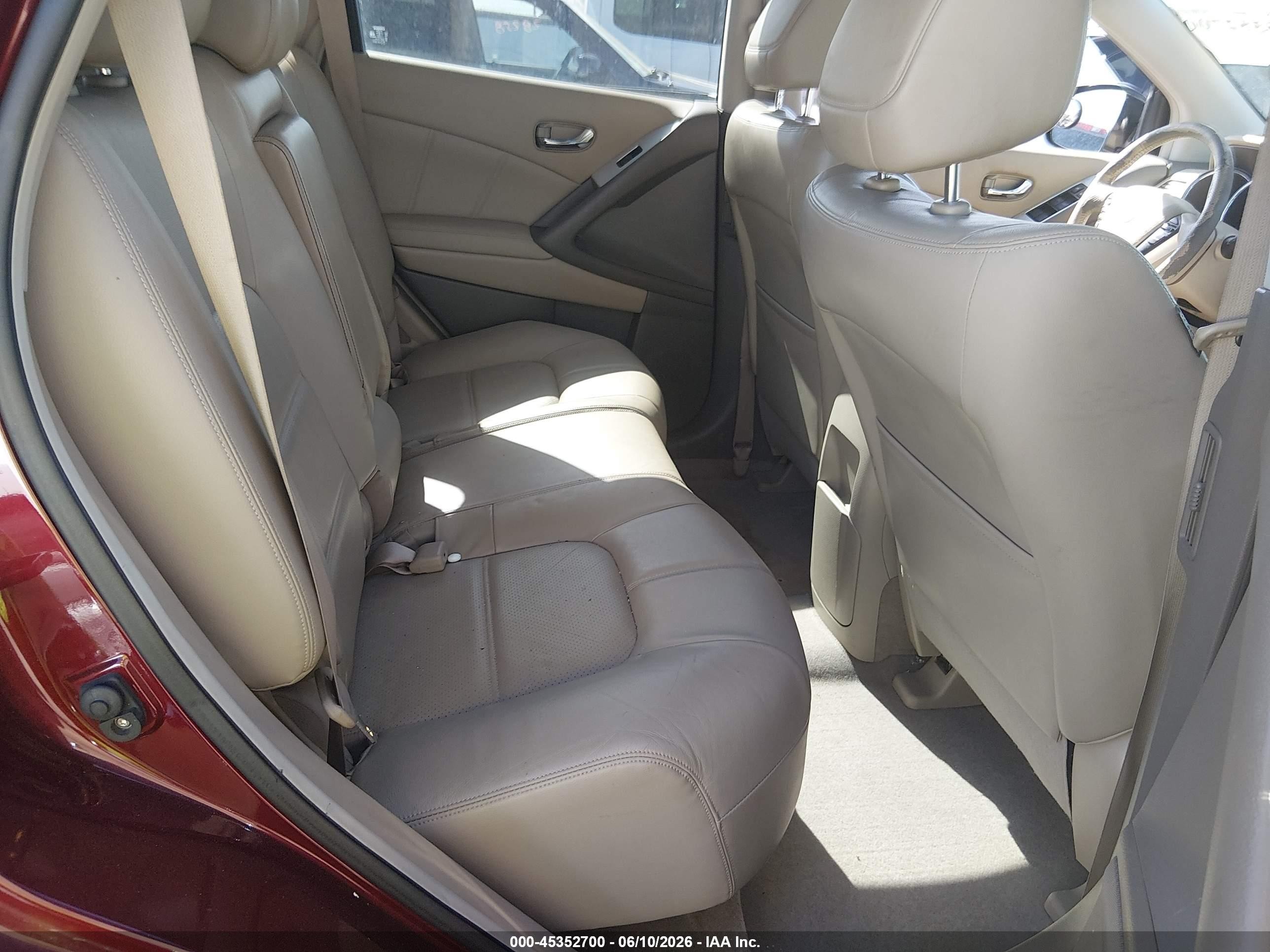 2012 Nissan Murano Sl Maroon vin: JN8AZ1MW6CW215550