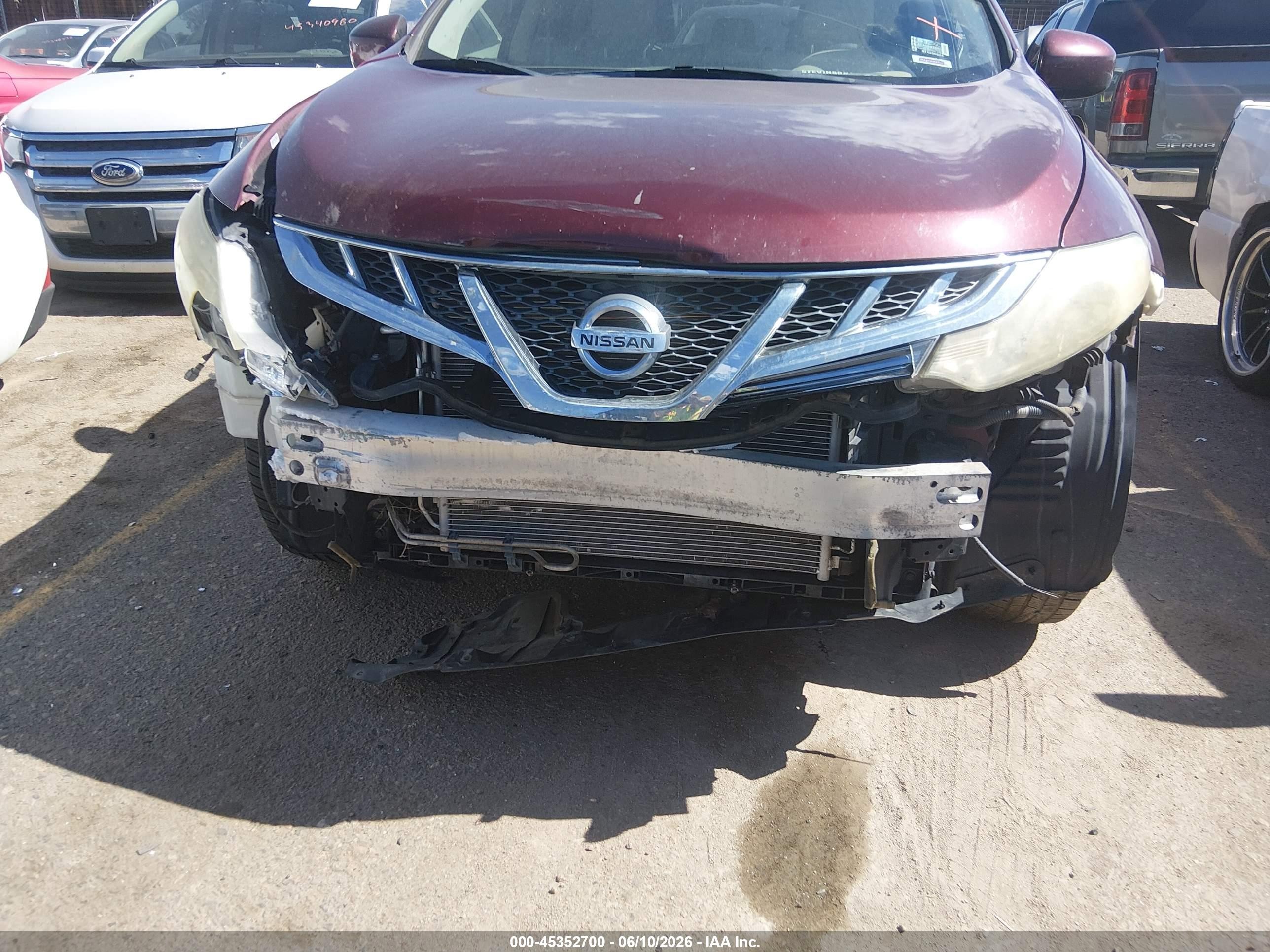 2012 Nissan Murano Sl Maroon vin: JN8AZ1MW6CW215550