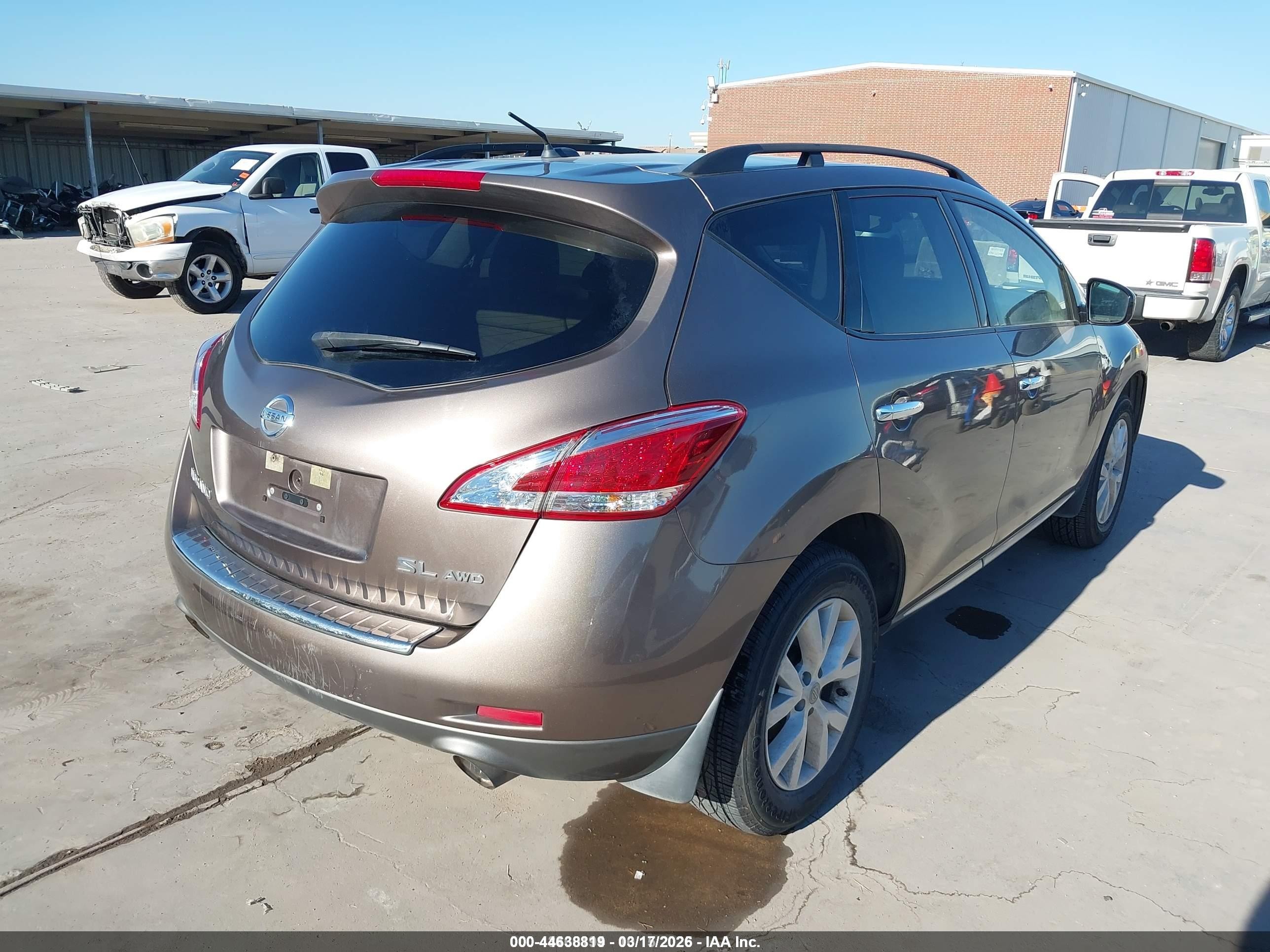 2012 Nissan Murano Sl Tan vin: JN8AZ1MW6CW224152