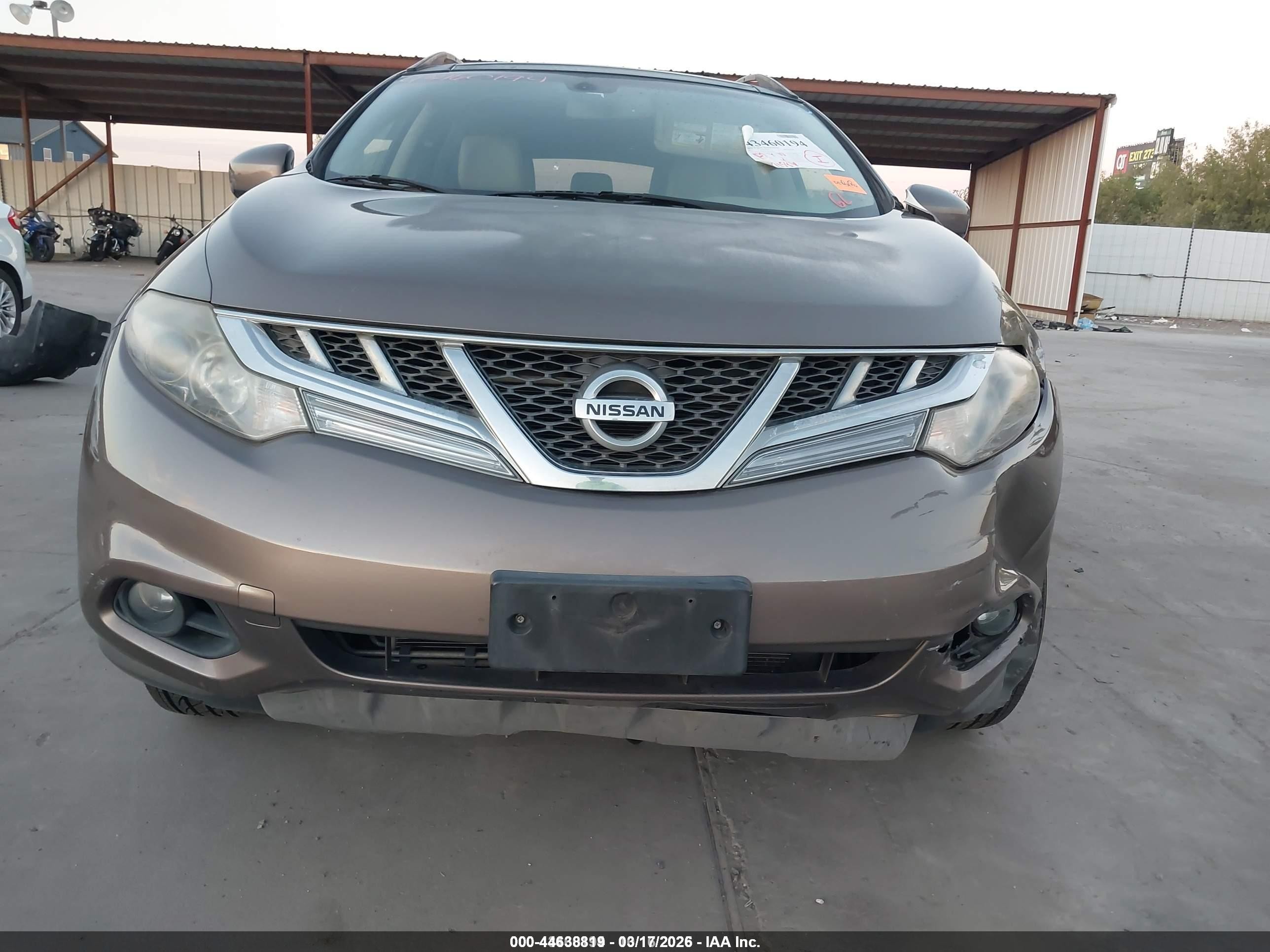 2012 Nissan Murano Sl Tan vin: JN8AZ1MW6CW224152