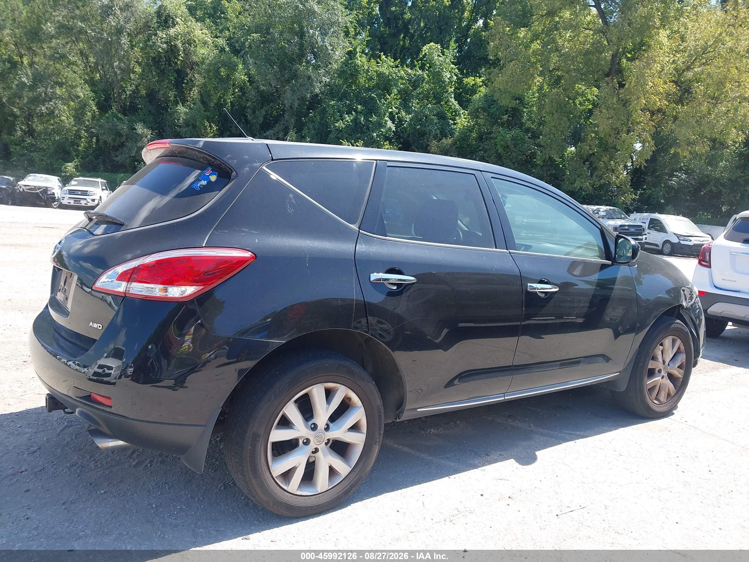 2014 Nissan Murano Le/s/sl/sv Black vin: JN8AZ1MW6EW515608
