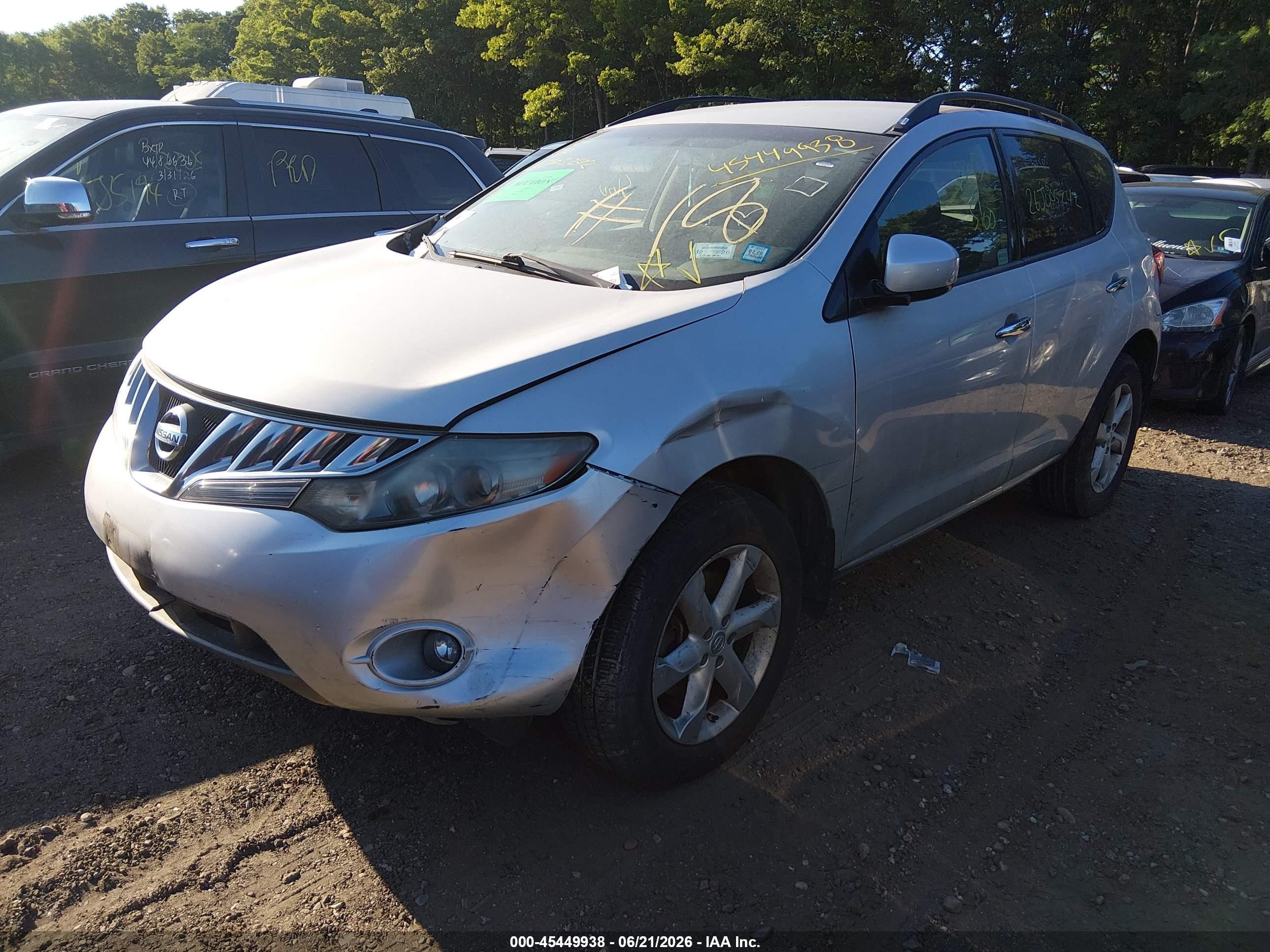2010 Nissan Murano Sl Silver vin: JN8AZ1MW7AW122193