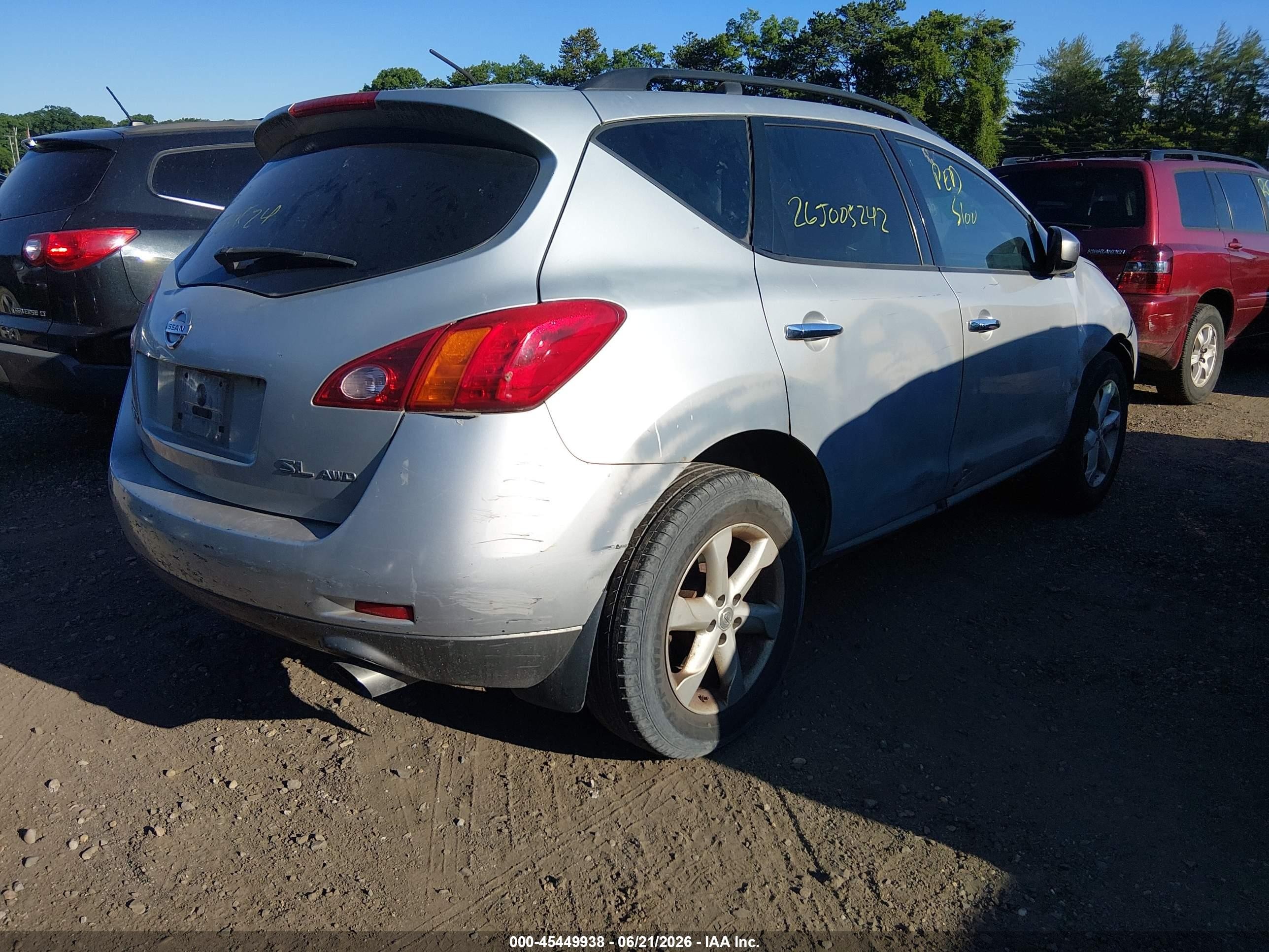 2010 Nissan Murano Sl Silver vin: JN8AZ1MW7AW122193