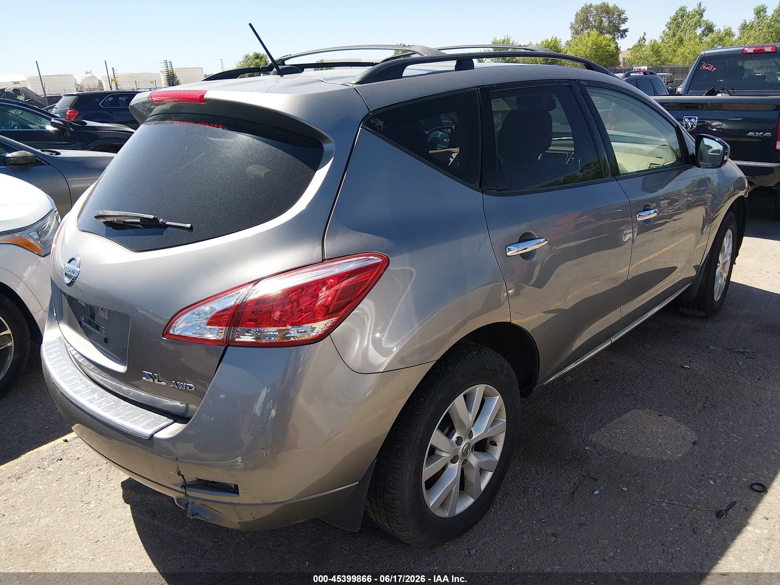 2011 Nissan Murano Sl Silver vin: JN8AZ1MW7BW167975