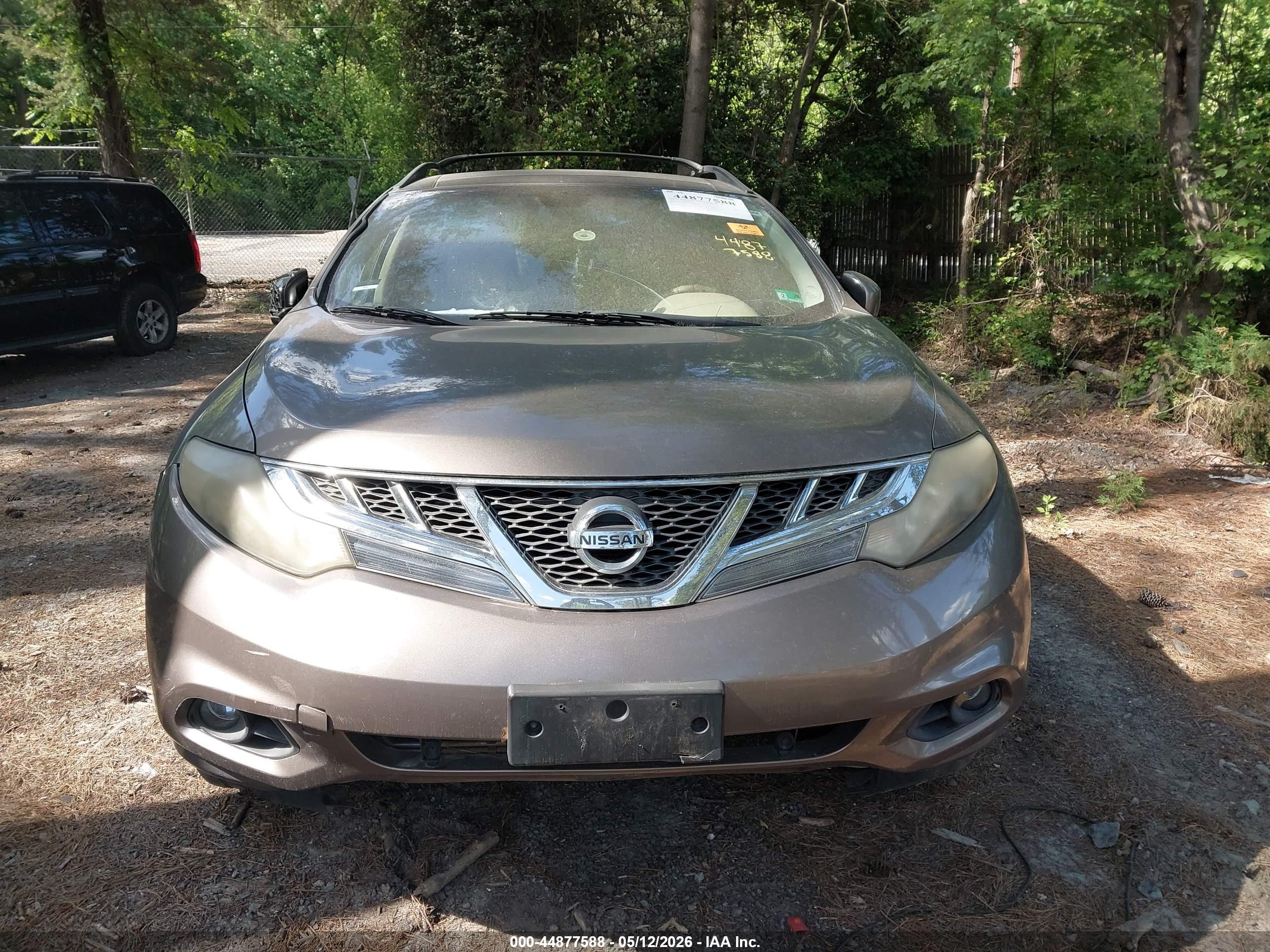 2012 Nissan Murano Sl Gray vin: JN8AZ1MW7CW206128
