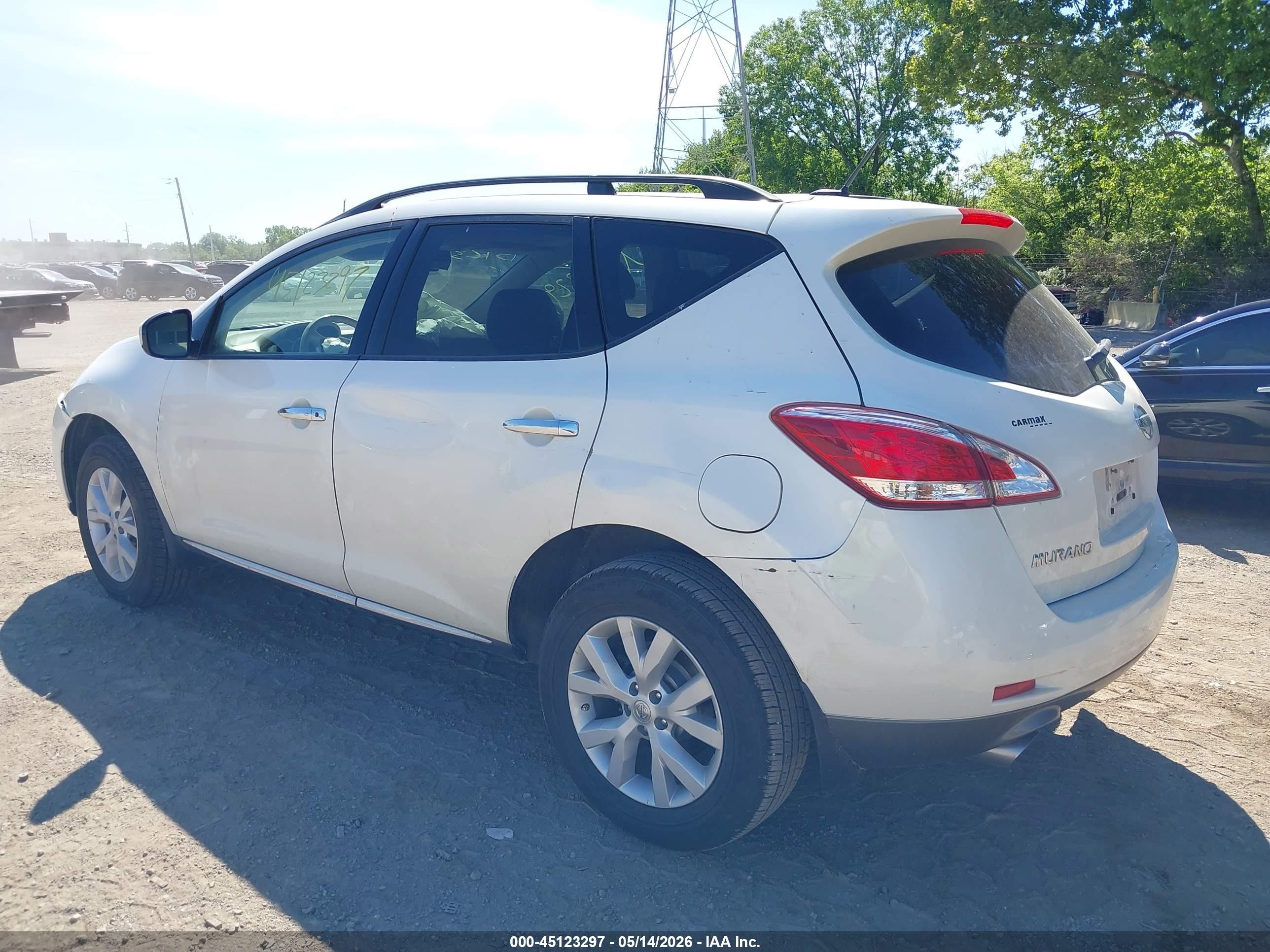 2012 Nissan Murano Sv White vin: JN8AZ1MW7CW207070