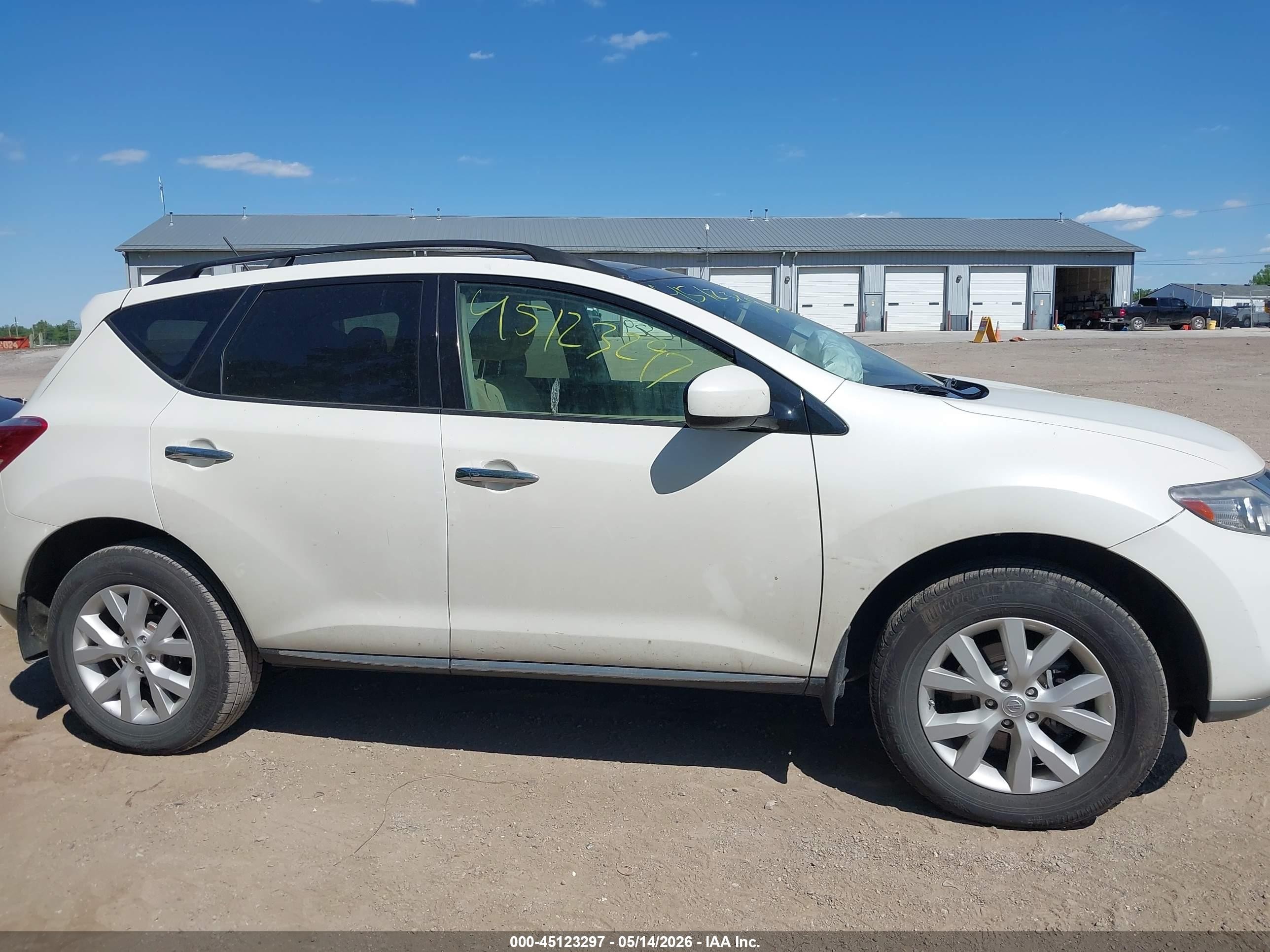 2012 Nissan Murano Sv White vin: JN8AZ1MW7CW207070