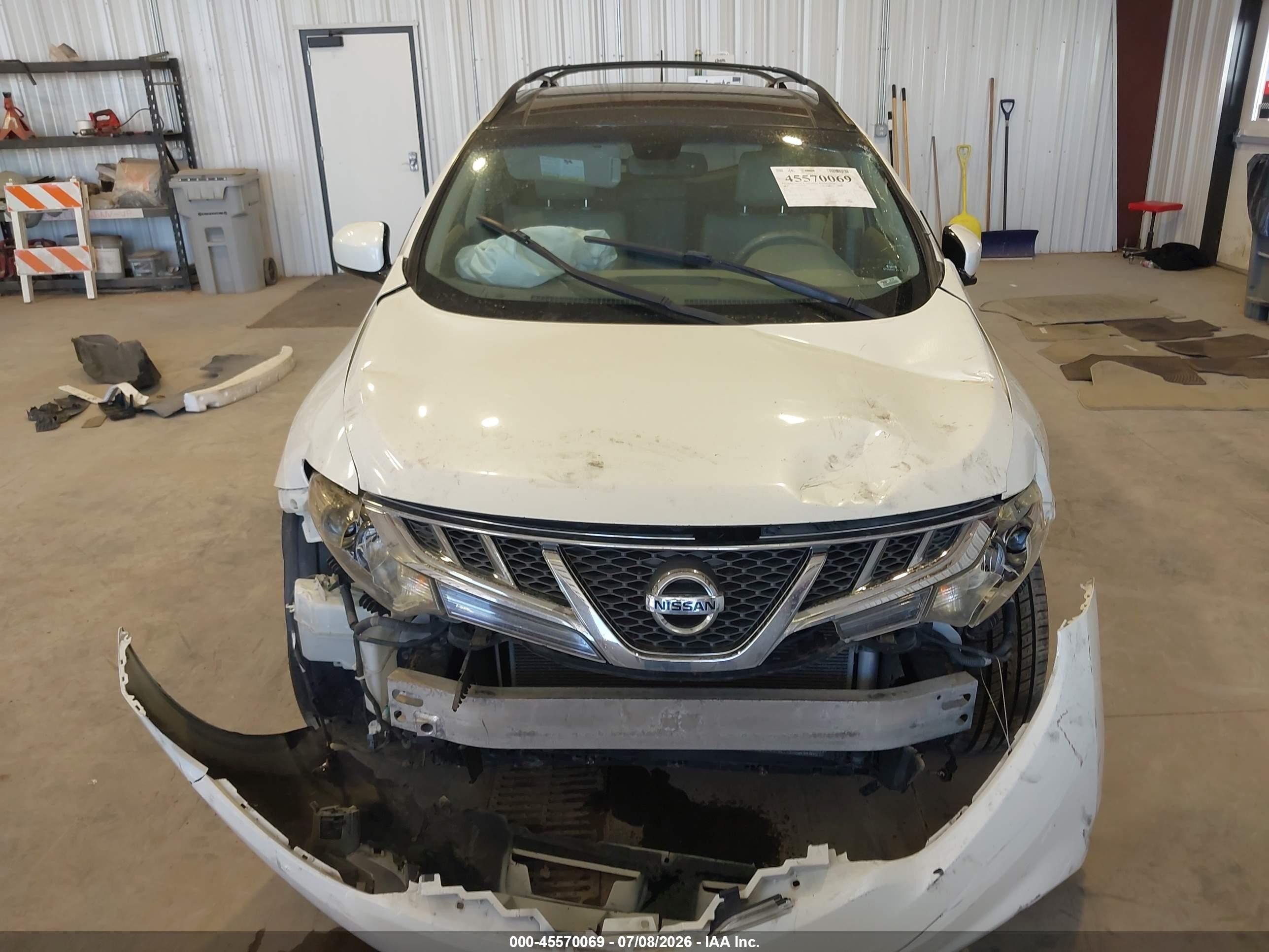 2012 Nissan Murano Sl Белый vin: JN8AZ1MW7CW208896