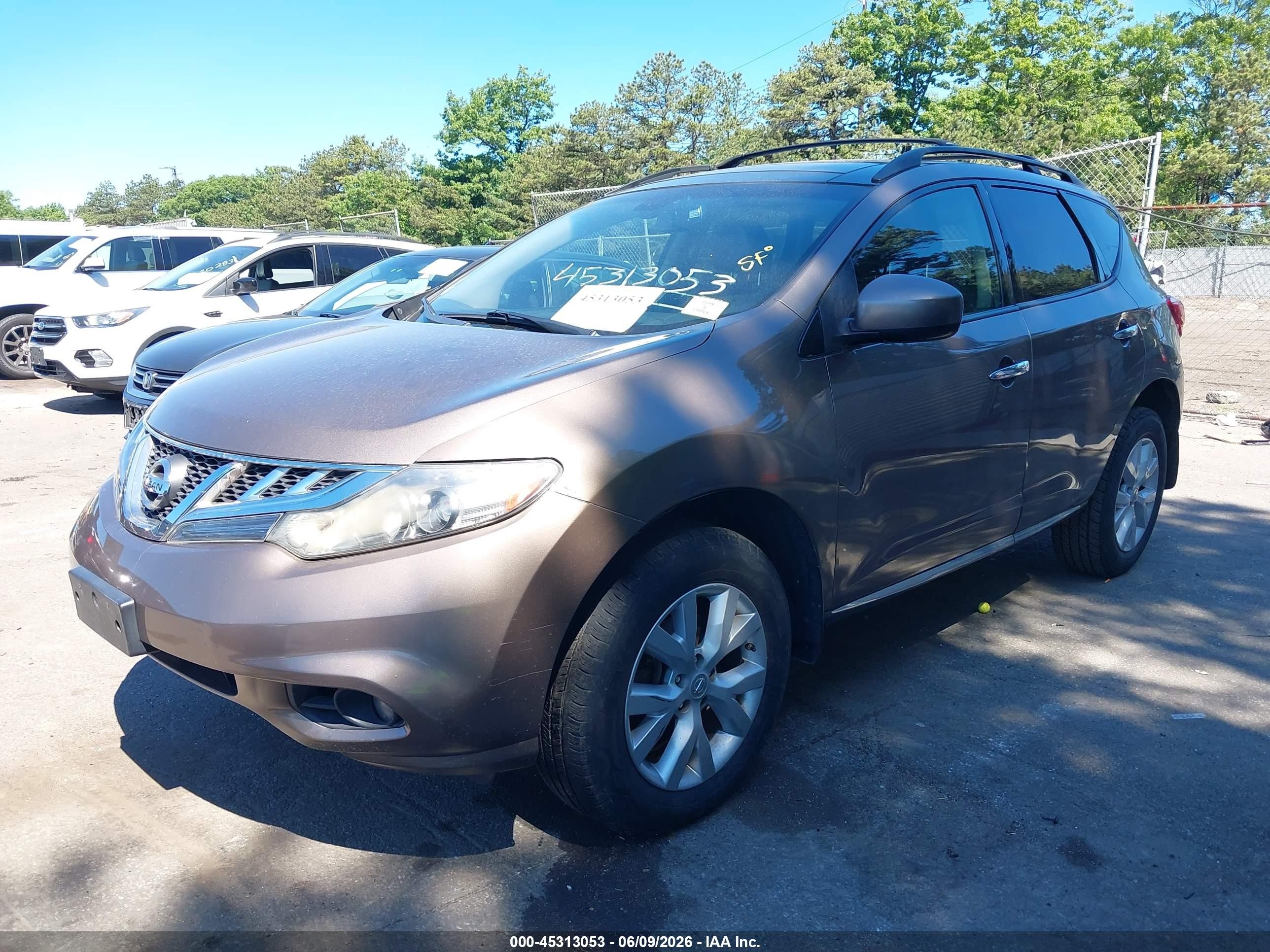2012 Nissan Murano Sl Brown vin: JN8AZ1MW7CW222202