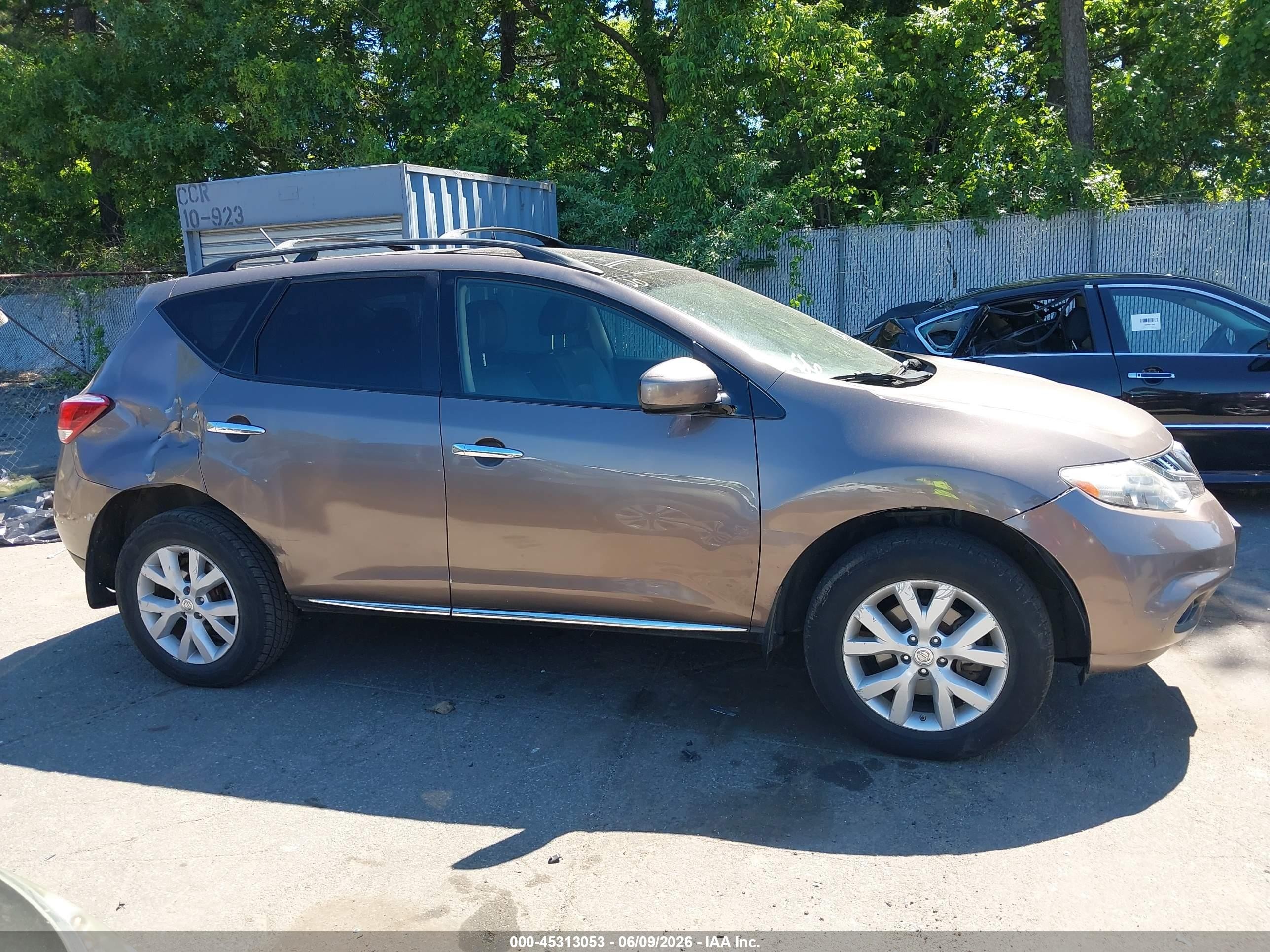 2012 Nissan Murano Sl Brown vin: JN8AZ1MW7CW222202