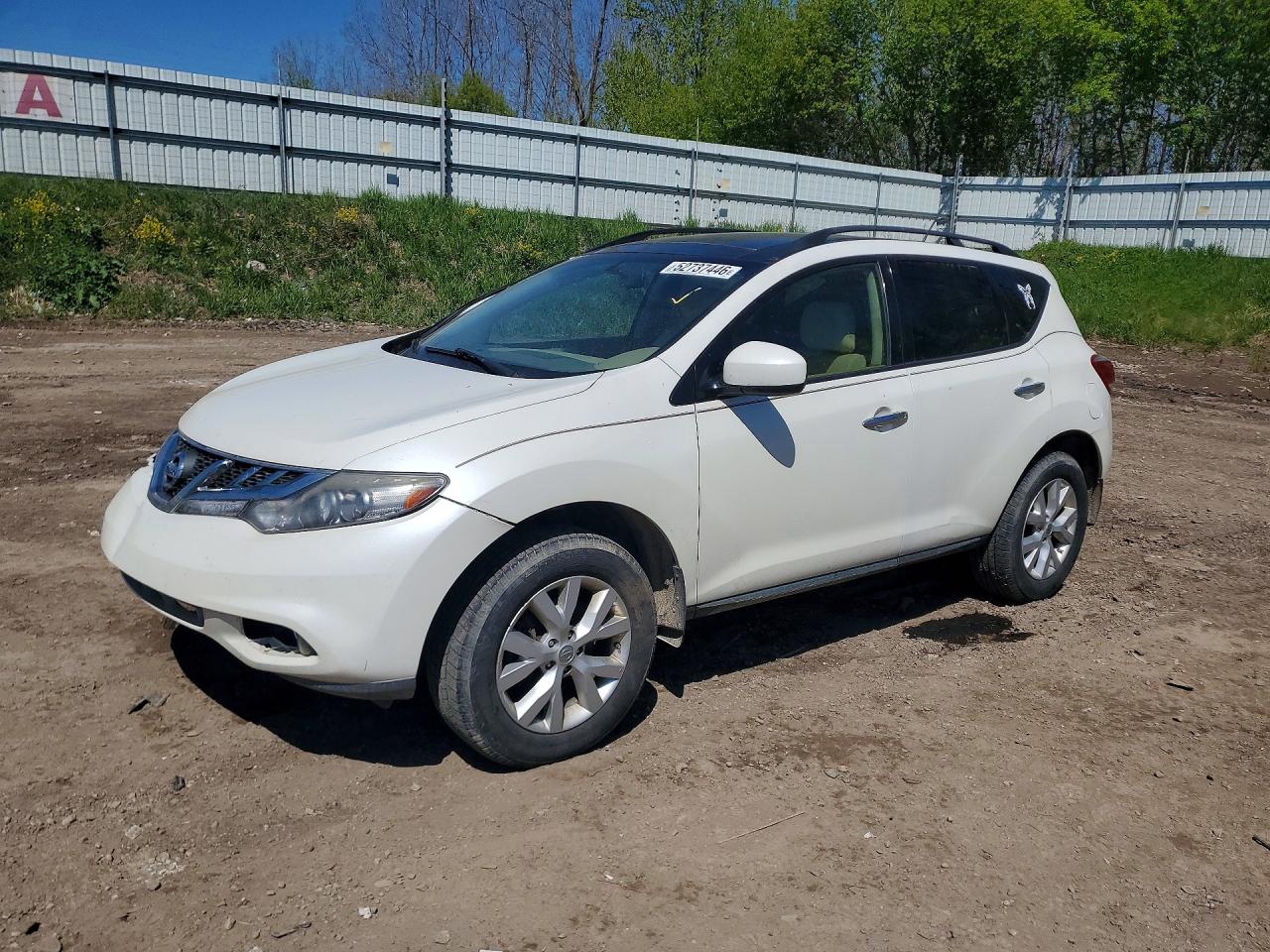 2012 Nissan Murano S White vin: JN8AZ1MW7CW229747