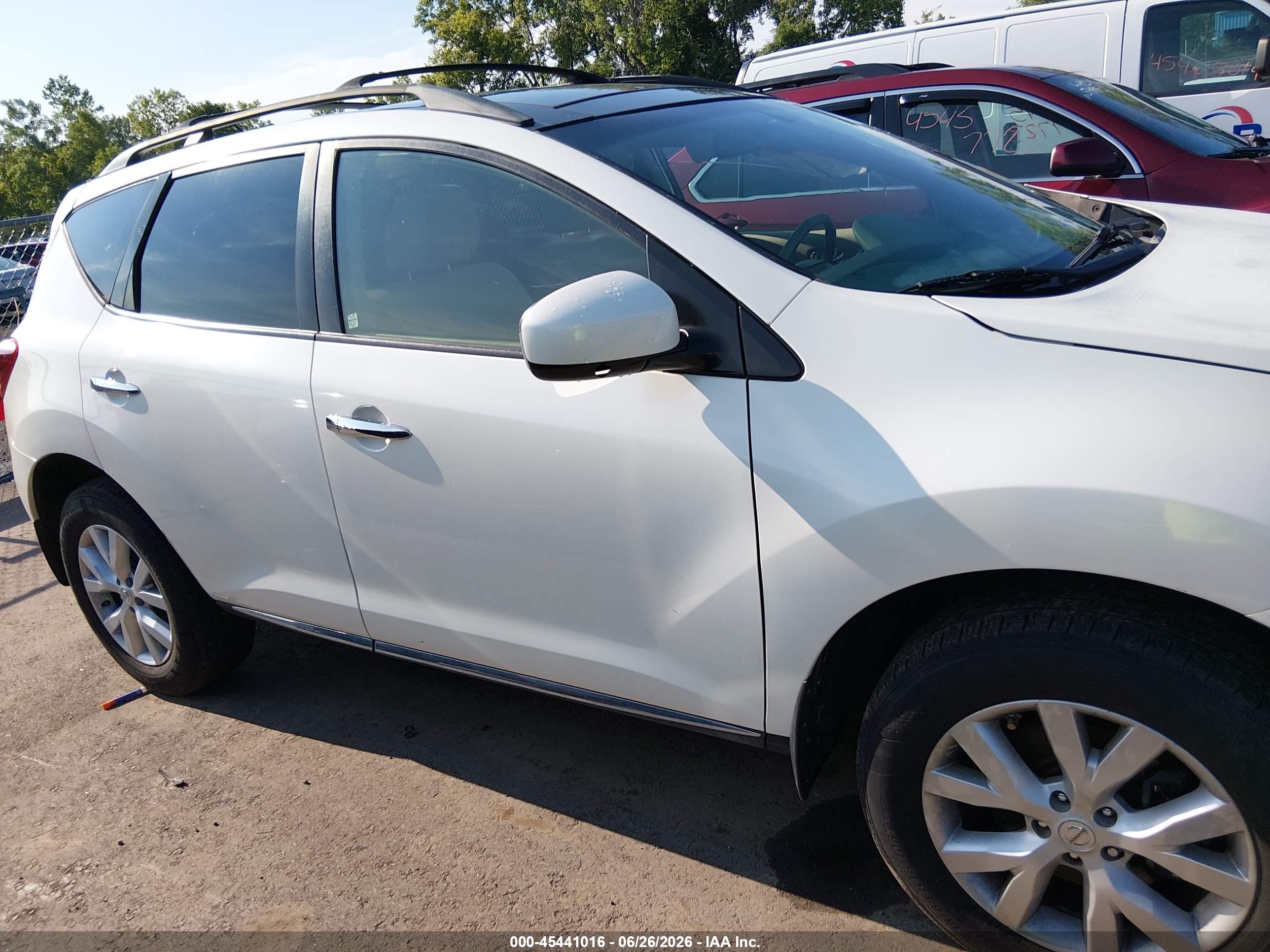 2012 Nissan Murano Sv White vin: JN8AZ1MW7CW238223