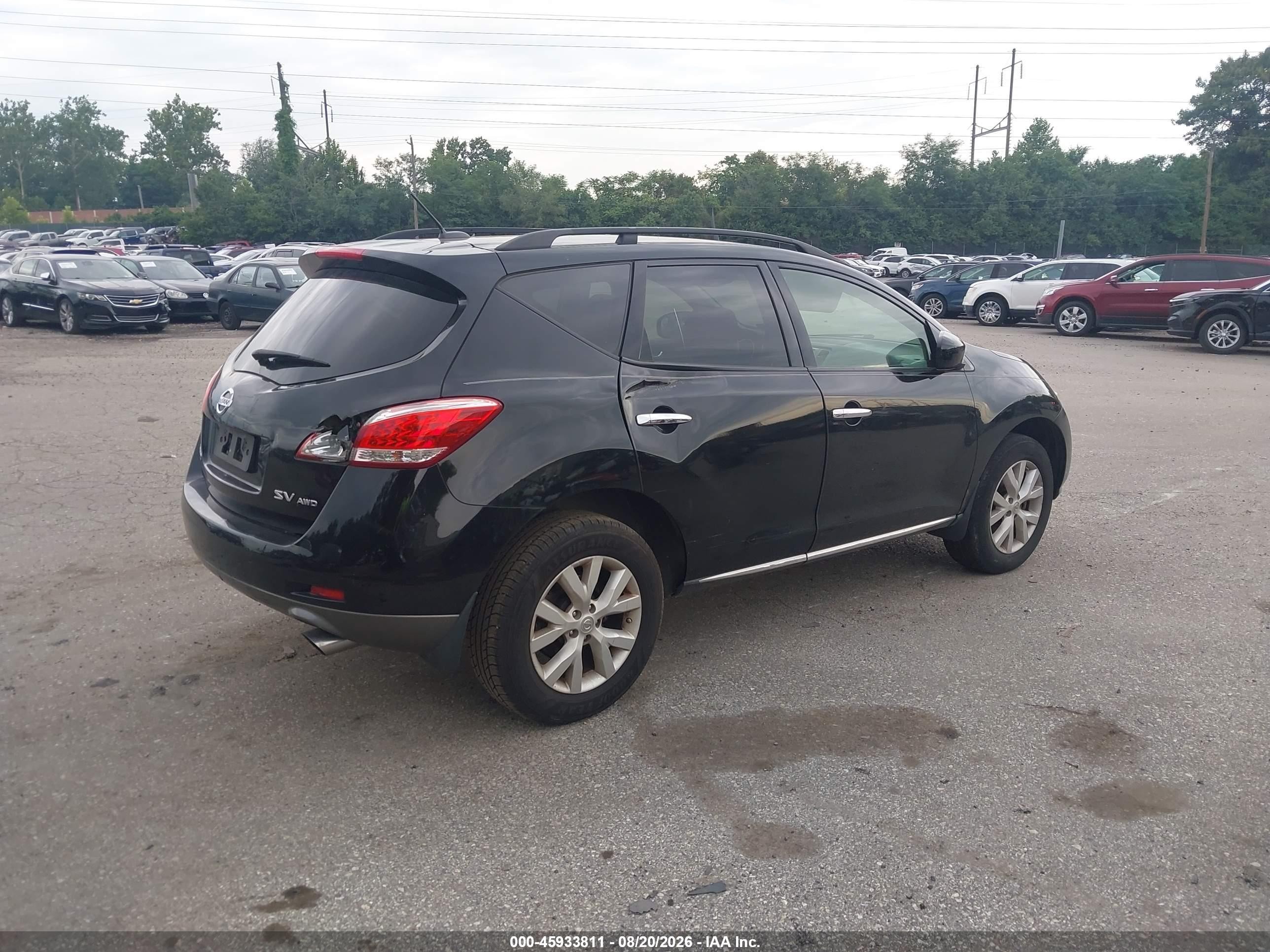 2013 Nissan Murano Sv Черный vin: JN8AZ1MW7DW302729