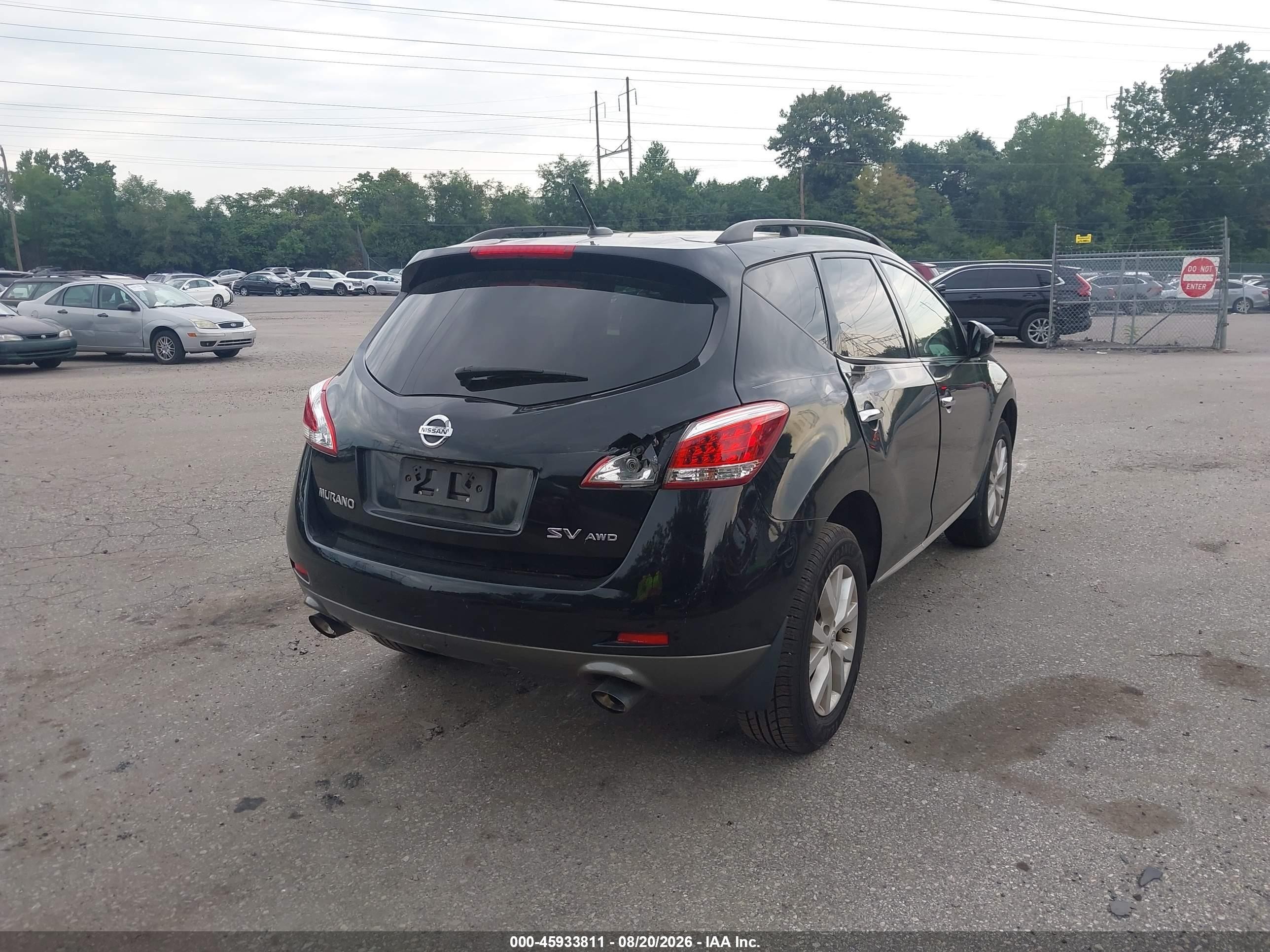 2013 Nissan Murano Sv Черный vin: JN8AZ1MW7DW302729