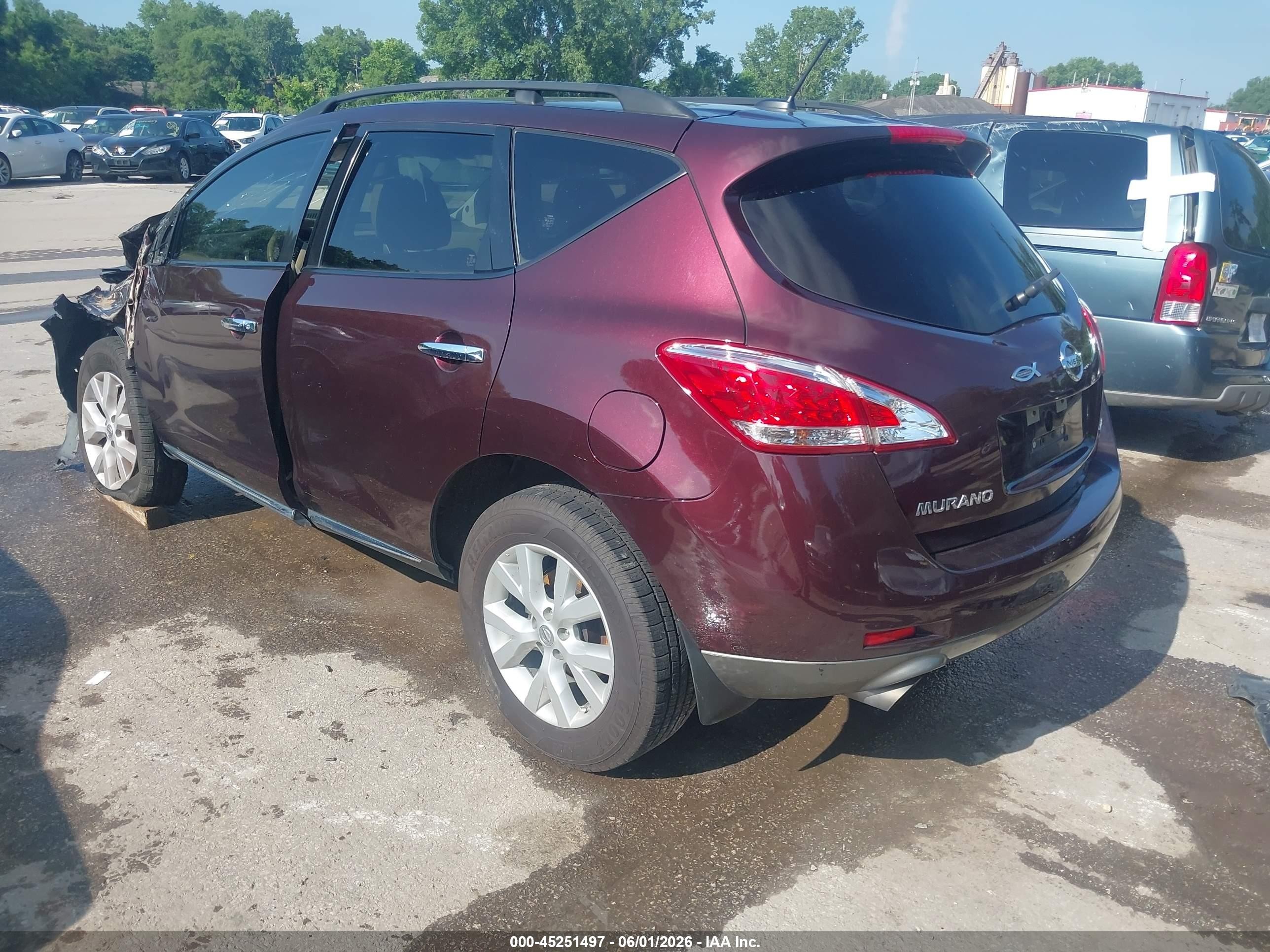 2013 Nissan Murano Sv Burgundy vin: JN8AZ1MW7DW311706
