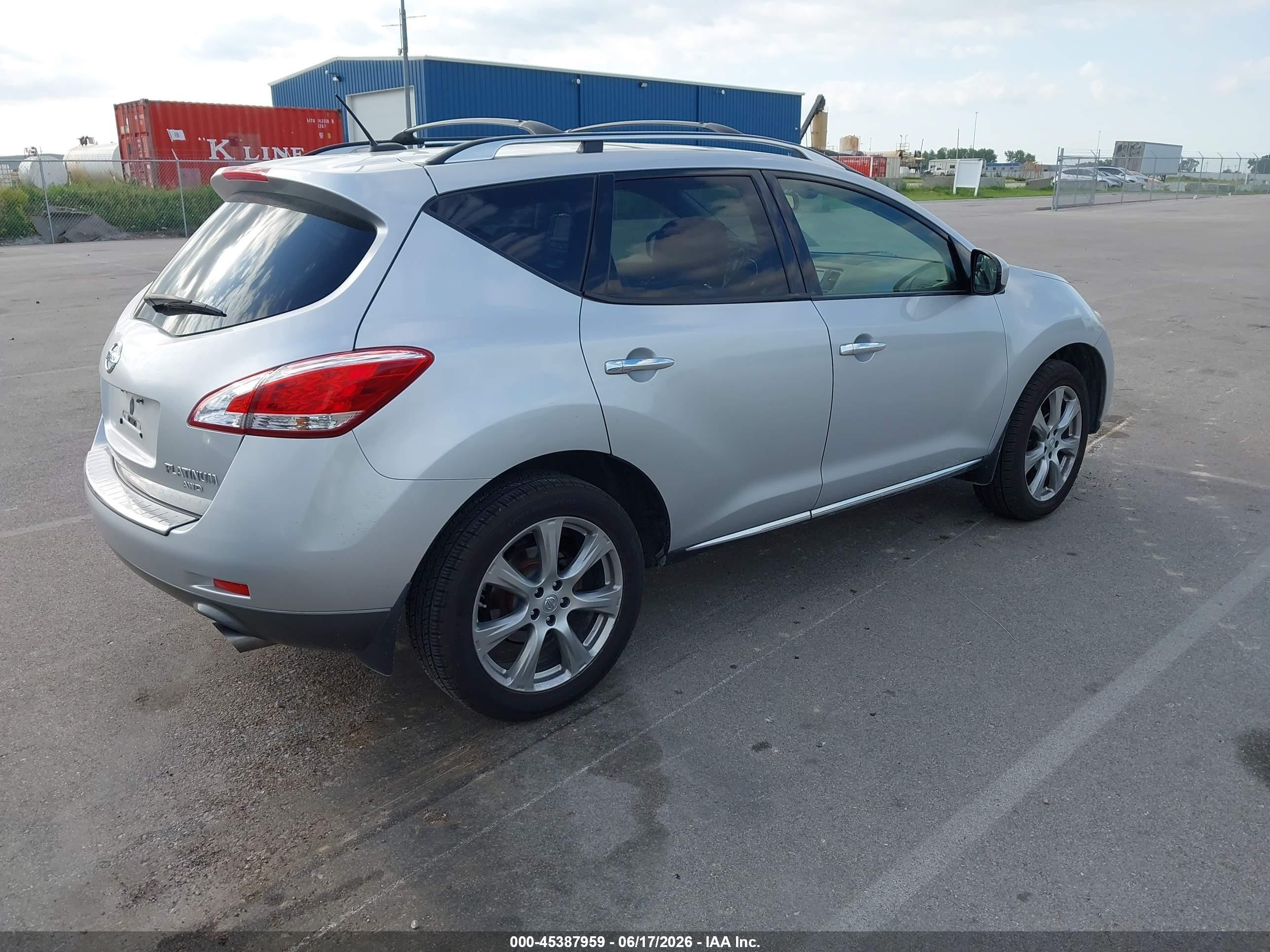 2013 Nissan Murano Le Silver vin: JN8AZ1MW7DW320373