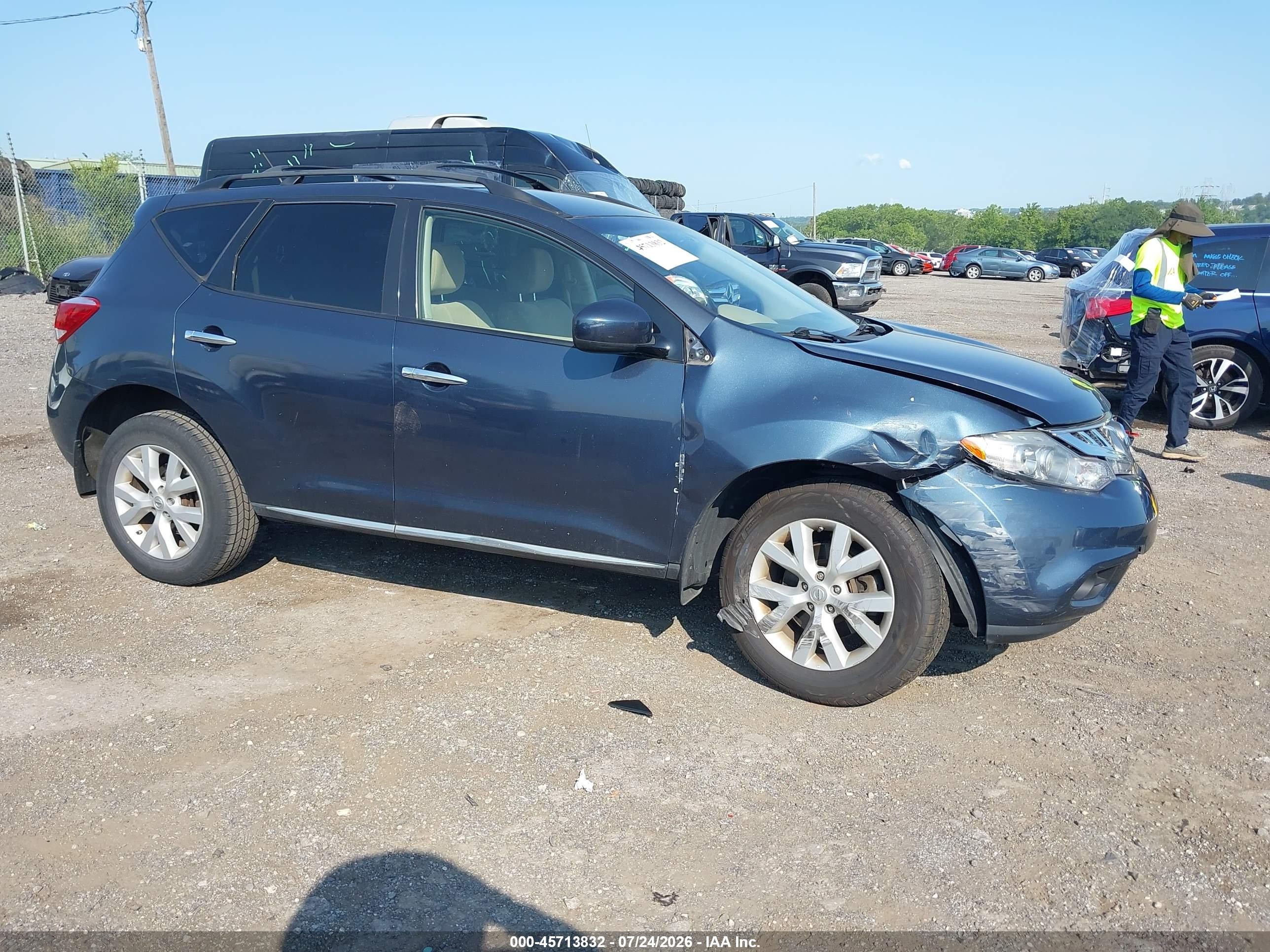 2014 Nissan Murano Sv Gray vin: JN8AZ1MW7EW519070